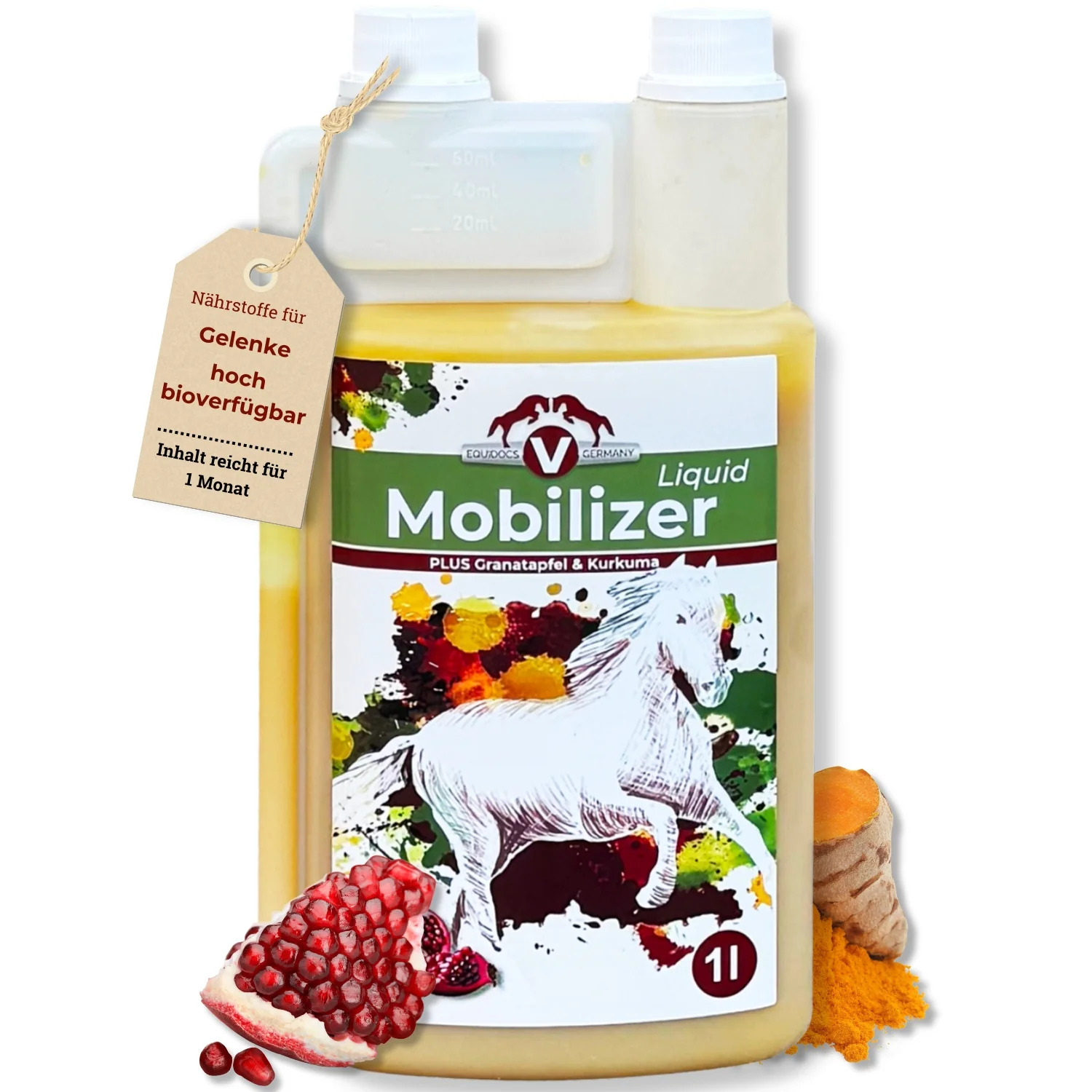 Equidocs Mobilizer Liquid 1000ml Flüssige Formel für beanspruchte Pferdegelenke