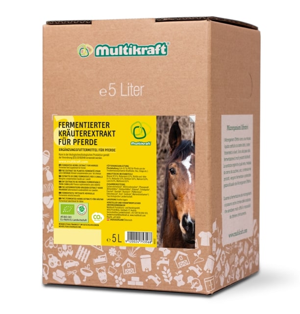 Multikraft Fermentierter Kräuterextrakt für Pferde 5L Unterstützt die Darmgesundheit
