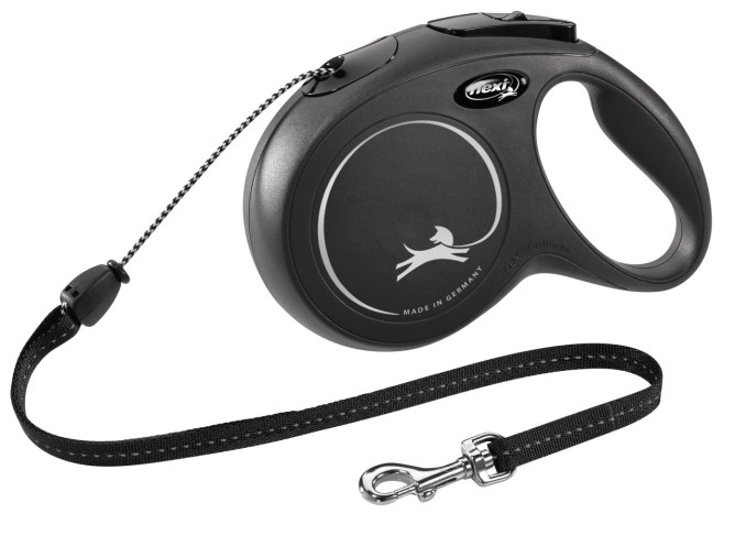 Kerbl Flexi Leine New Classic Seil M 5m Schwarz, Gr. M (bis 20kg)