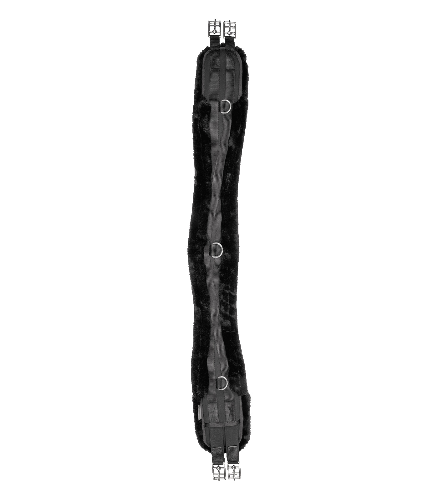 Waldhausen Sattelgurt Soft mit Kunstfell Schwarz, Gr. 130 cm