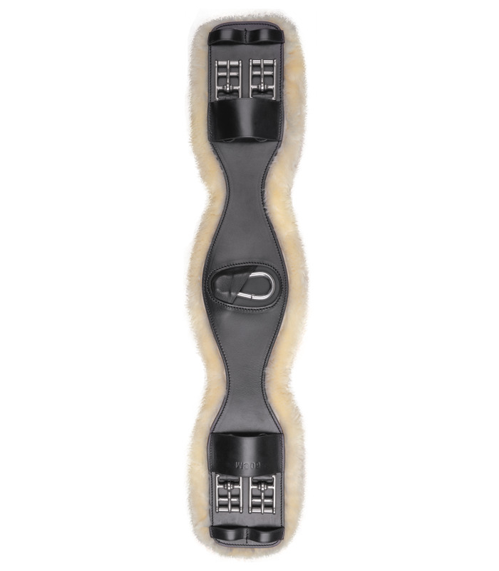Waldhausen Lederkurzgurt mit Eco Wool Schwarz, Gr. 60 cm
