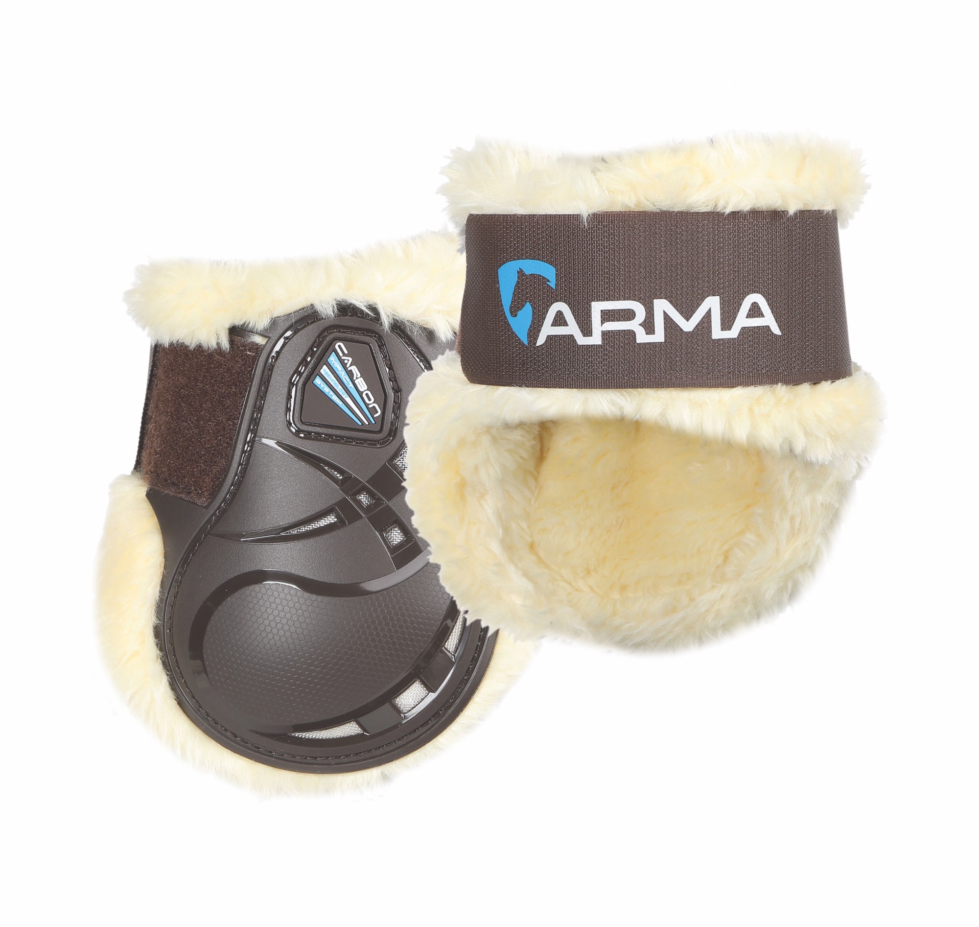 Shires Arma Carbon Streichkappen SupaFleece Braun, Gr. Cob