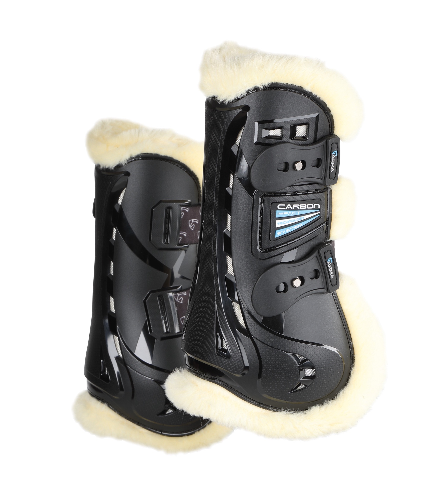 Shires Arma Carbon Gamaschen SupaFleece Schwarz, Gr. Full