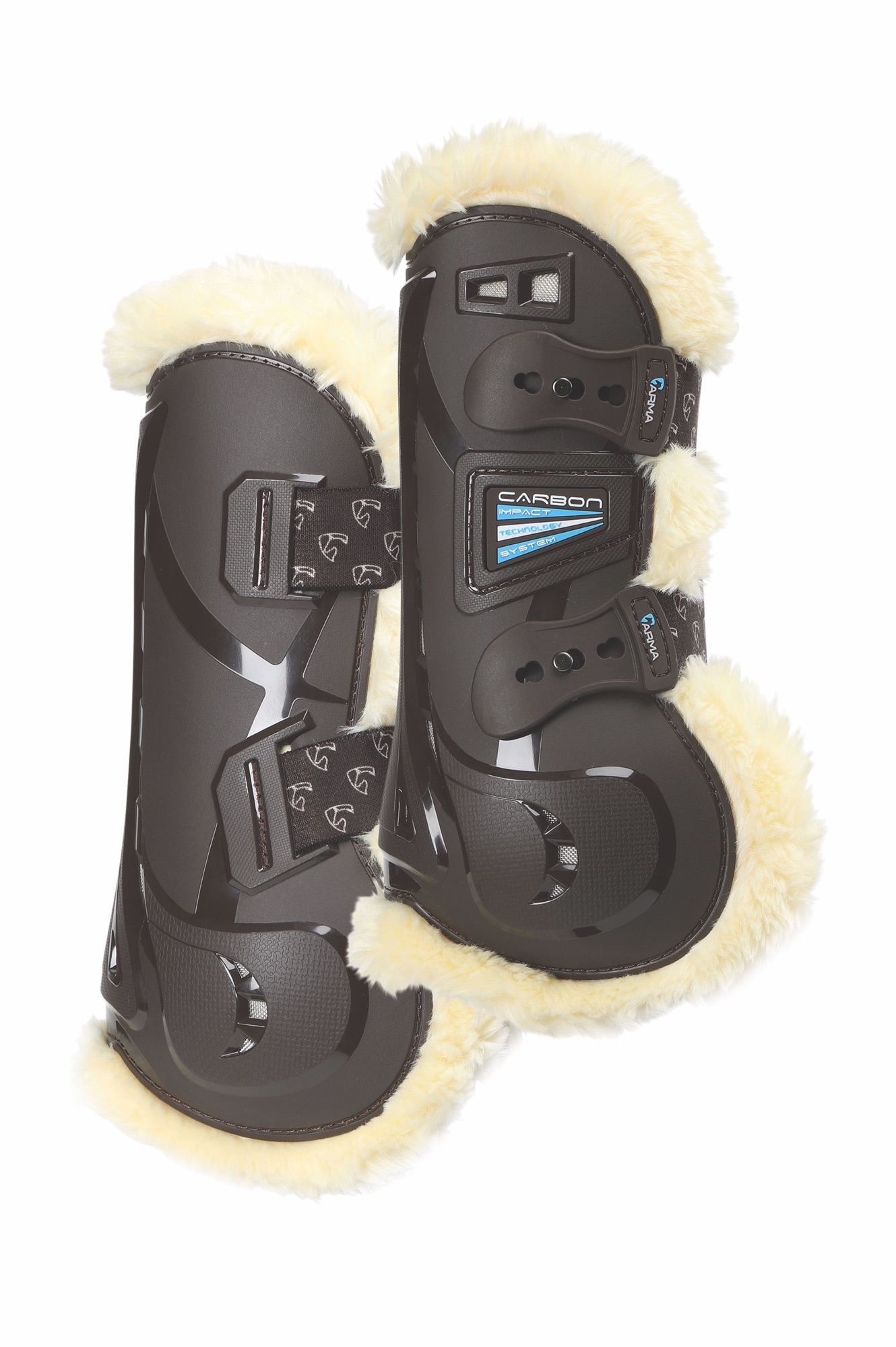 Shires Arma Carbon Gamaschen SupaFleece Braun, Gr. Cob
