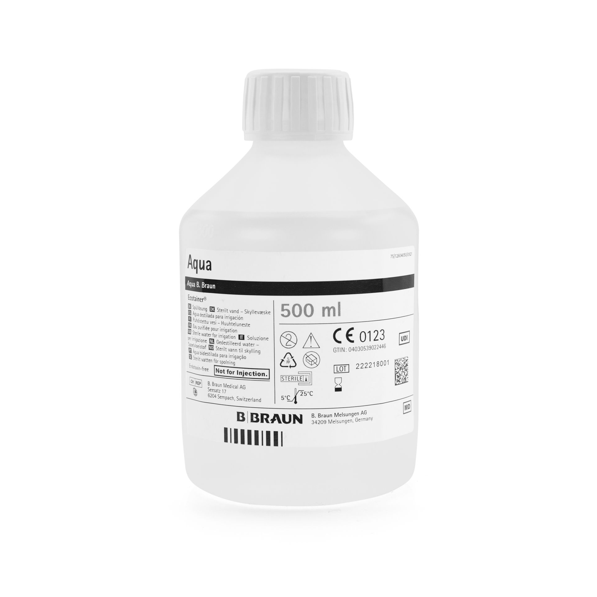 Nebu-Tec Steriles Wasser 500 ml Zur Reinigung von Mesh-Verneblern