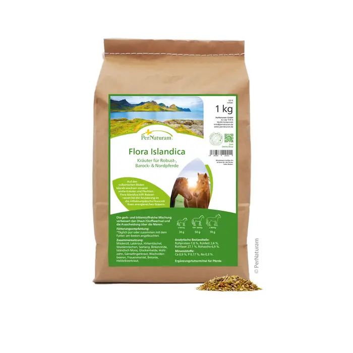 PerNaturam Flora Islandica 1 kg Spezielle Kräuter für Robust-, Barock & Nordpferde