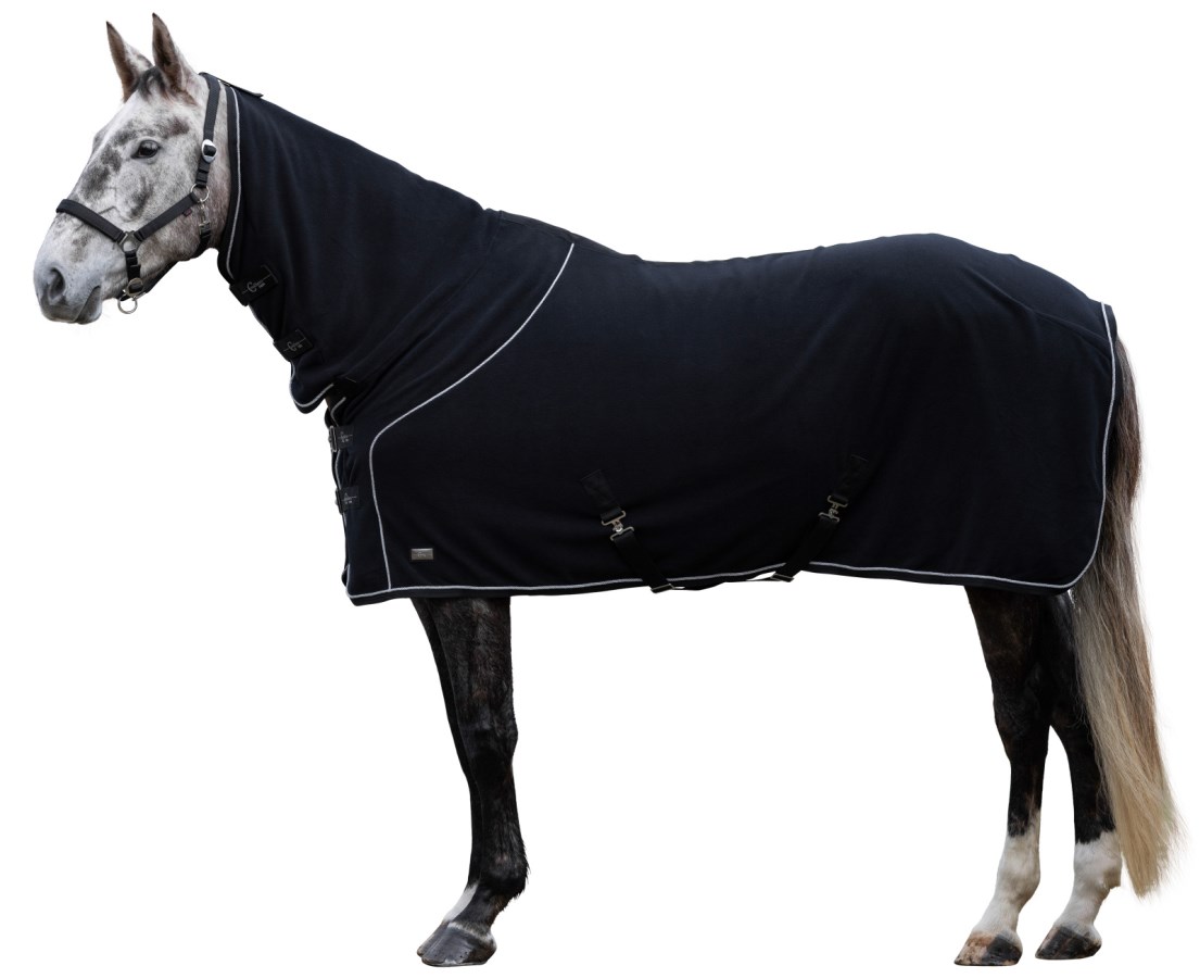 Covalliero Fleecedecke mit Halsteil CovallieroTherm Schwarz, Gr. 135 cm