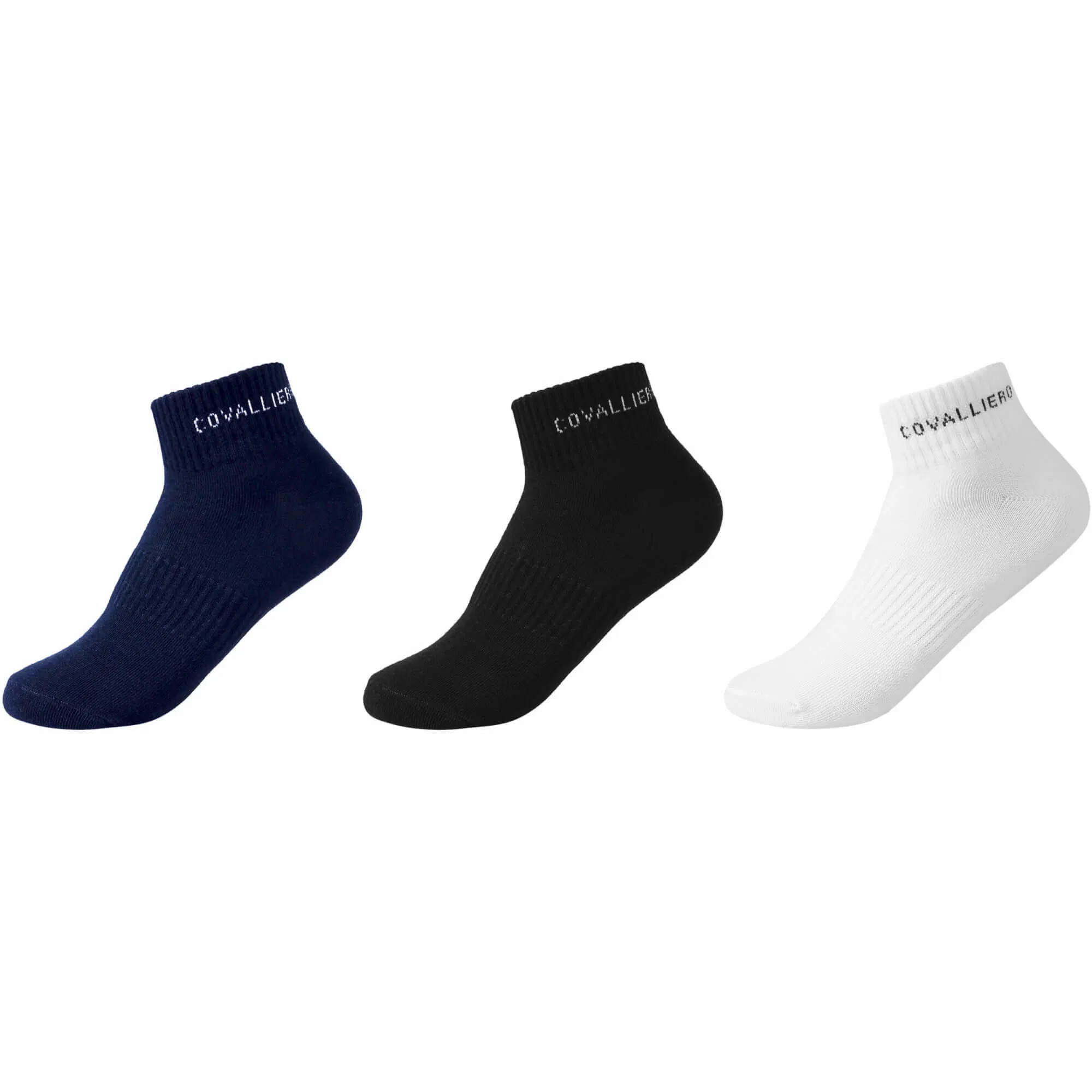 Covalliero Sportsocken 3er-Pack Dark Navy/ Black/ White, 34-36