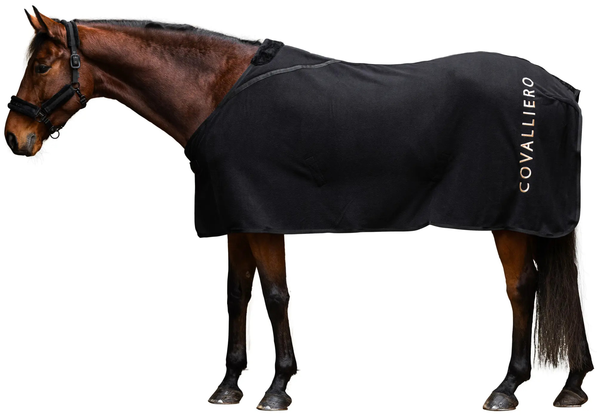 Covalliero Fleecedecke Schwarz, Gr. 135cm