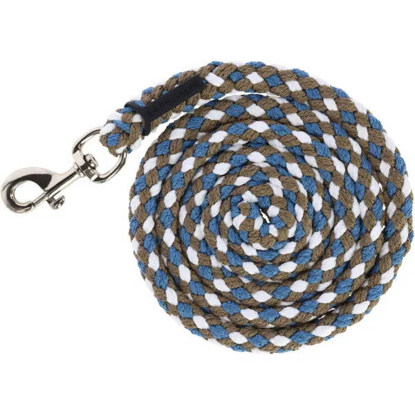 Covalliero Führstrick Hippo FS26 smoked blue / walnut, Karabinerhaken
