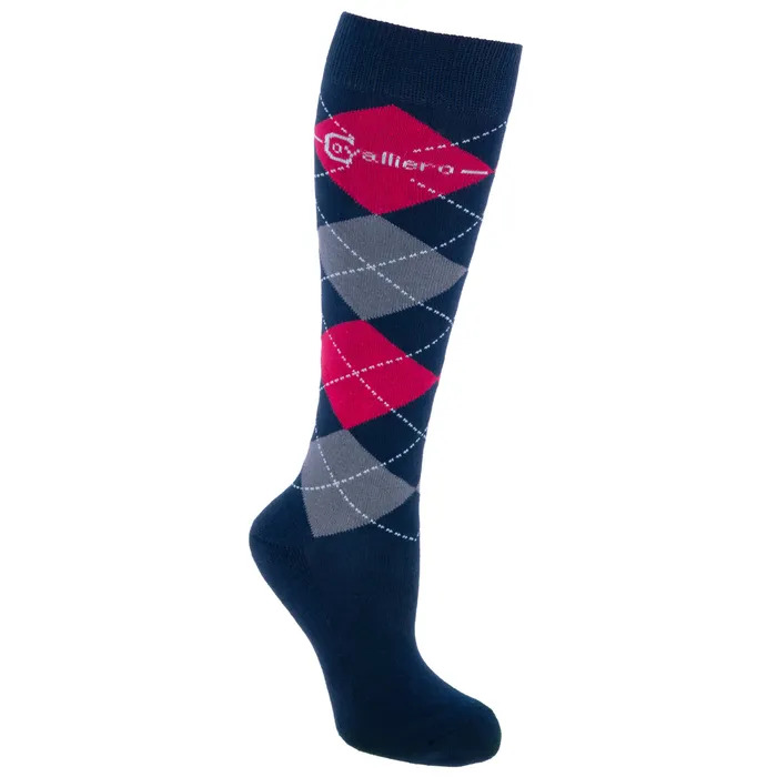 Kerbl Reitstrumpf Brescia Dark Navy/Pink/Grey, Gr. 40-42 cm