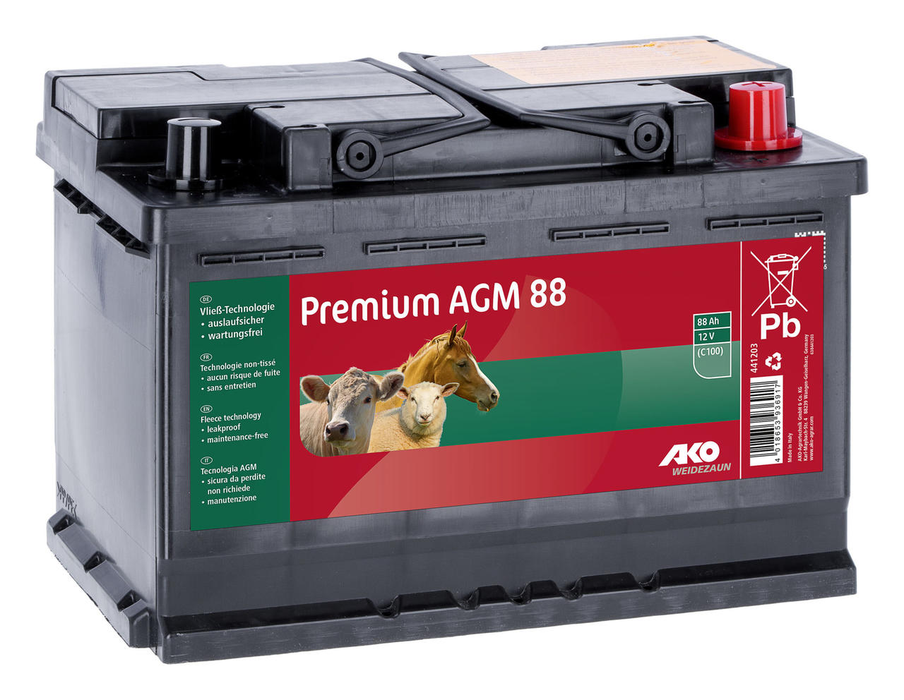 Kerbl Premium Agm Weidezaun Batterie 88Ah 12 V, C100