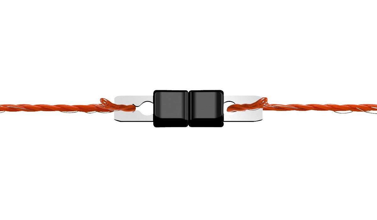 Kerbl Litzclip Litzenverbinder 3mm gerade, Edelstahl, 10 Stück