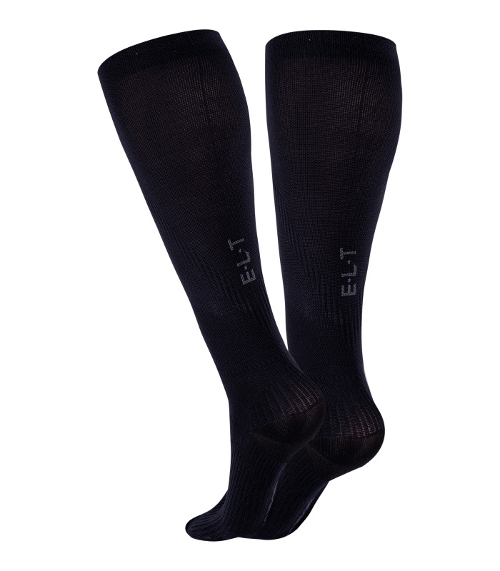 E·L·T Reitsocken Compression Schwarz, Gr. S (35-38) Weit