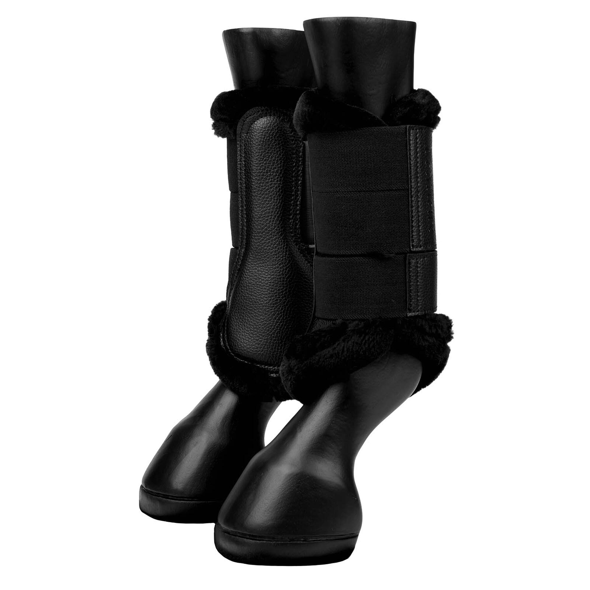 LeMieux Mesh Gamaschen mit Fleecerand Black/Black, Xl
