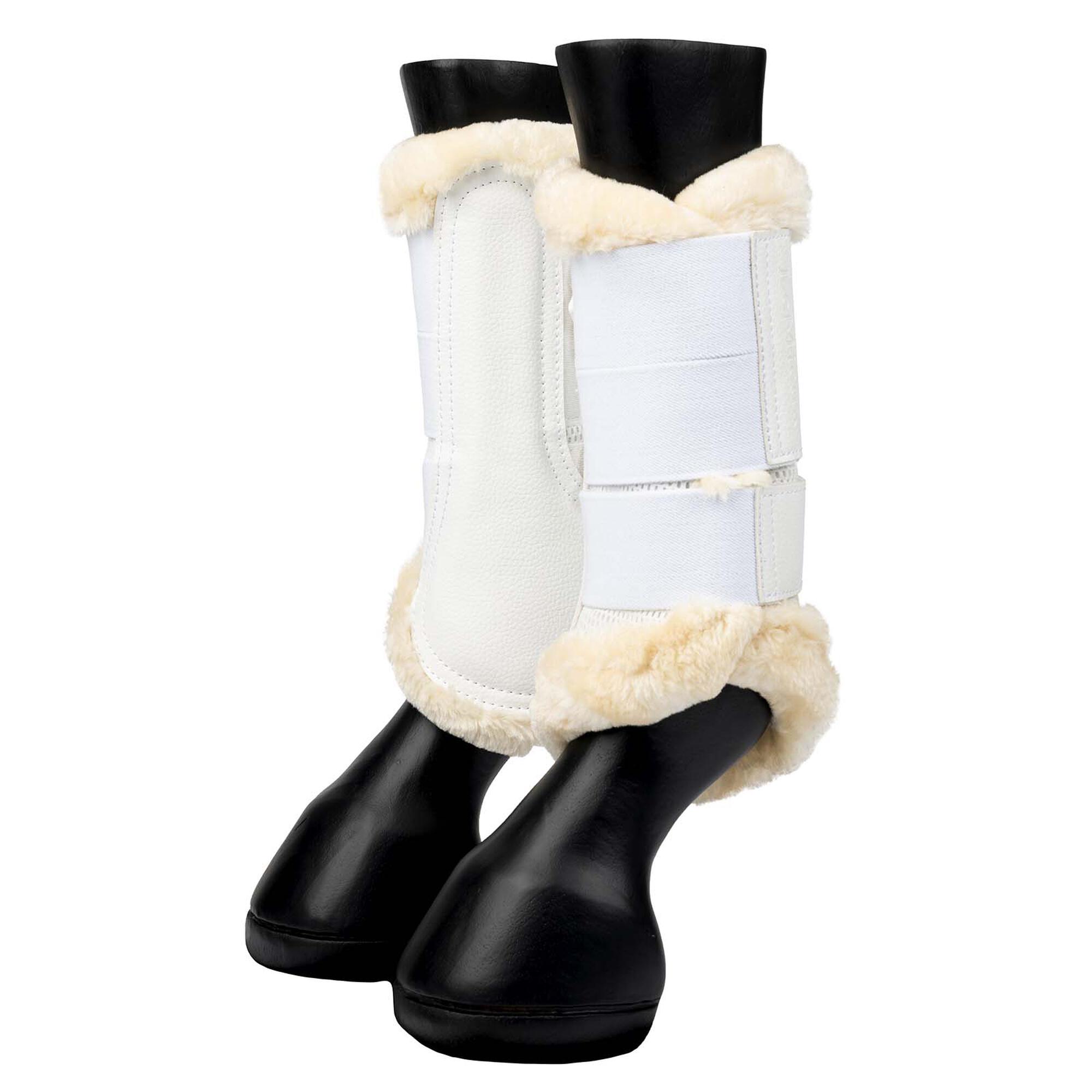 LeMieux Mesh Gamaschen mit Fleecerand White/Natural, M