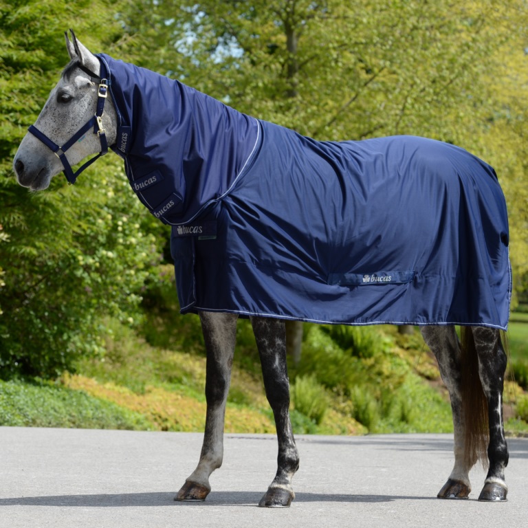 Bucas Shamrock Power mit Halsteil Navy/Silver, Gr. 155 cm