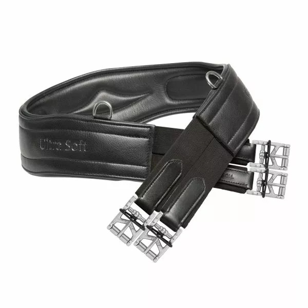 Kieffer Sattelgurt Langgurt Ultrasoft® Leder Schwarz, Gr. 145 cm