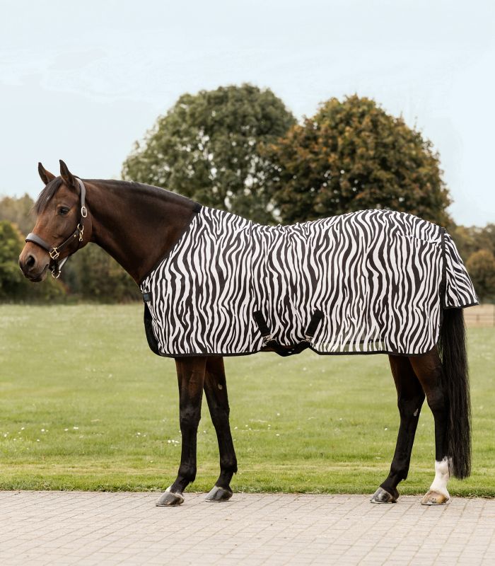 Waldhausen Fliegendecke Zebra mit Kreuzgurten 165 cm
