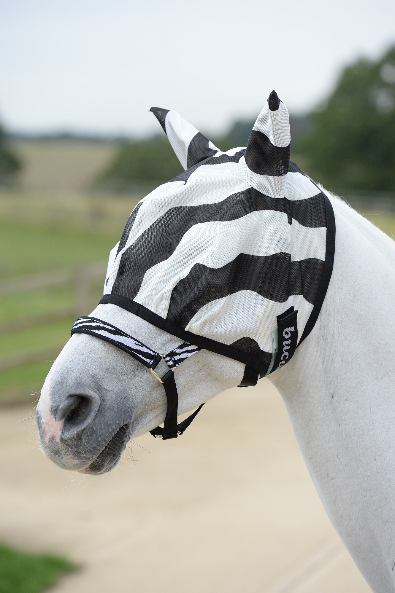 Bucas Buzz-Off Fliegenmaske Zebra, 145/L