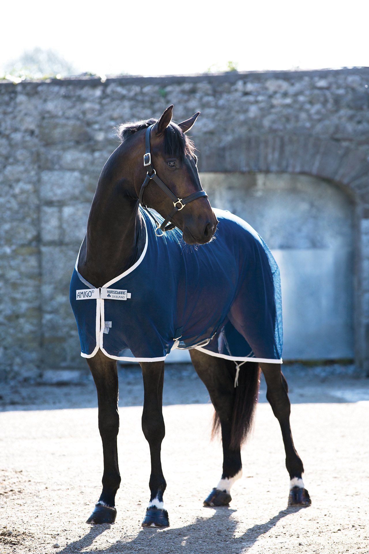 Horseware Amigo Net Cooler Fliegendecke 125 cm, Navy/ Silver