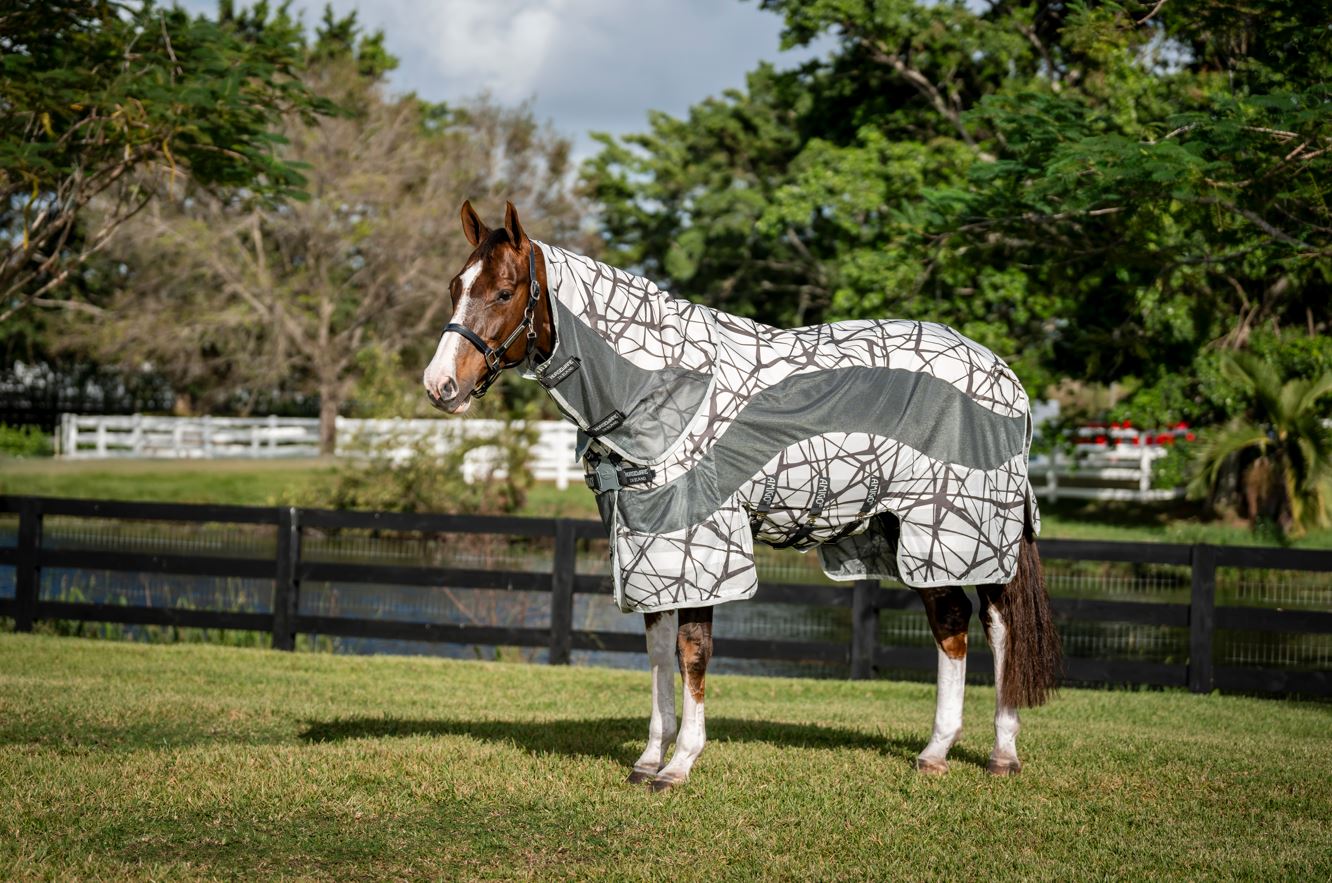 Horseware Fliegendecke Amigo CamoFly 3-in-1 Plus CamoFly Print /Grey/ 140 cm (6'3")