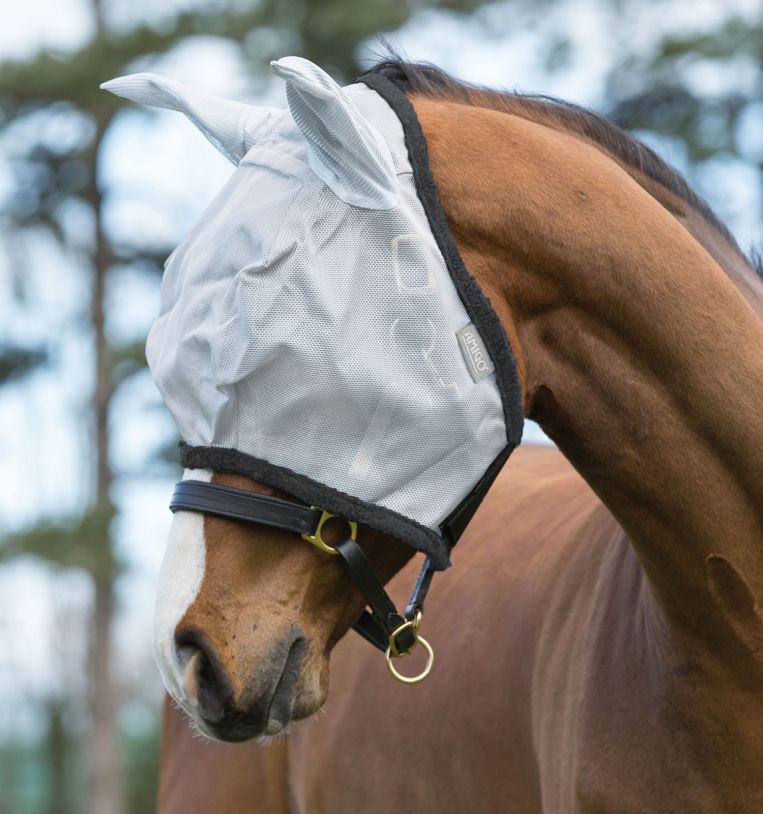 Horseware Amigo Fliegenmaske Silver/ Dark Grey, Gr. Shetty