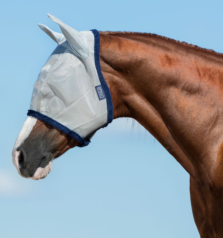 Horseware Amigo Fliegenmaske Silver/ Navy, Gr. Pony
