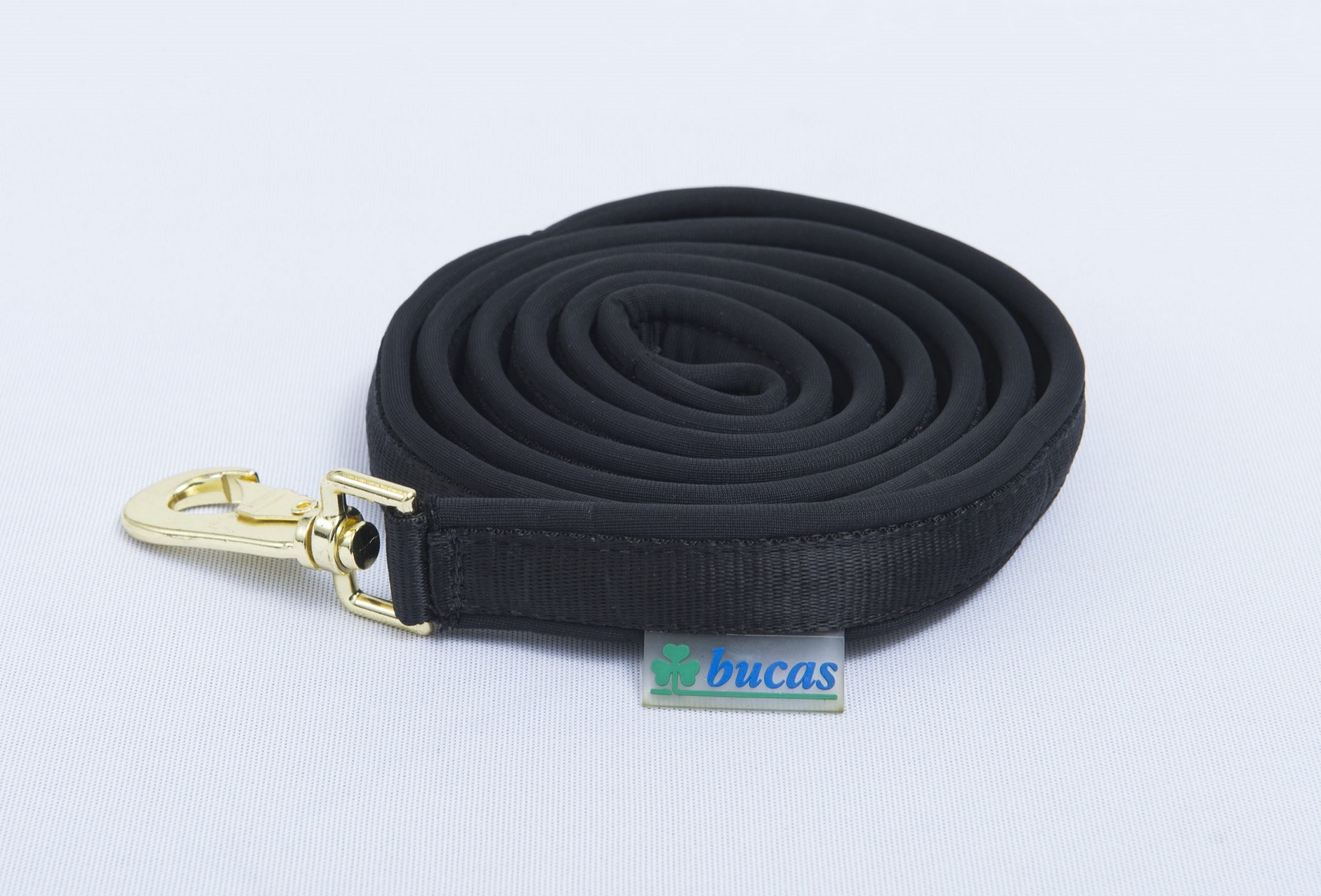Bucas Dublin Padded Lead Rein Strick black mit Karabinerhaken