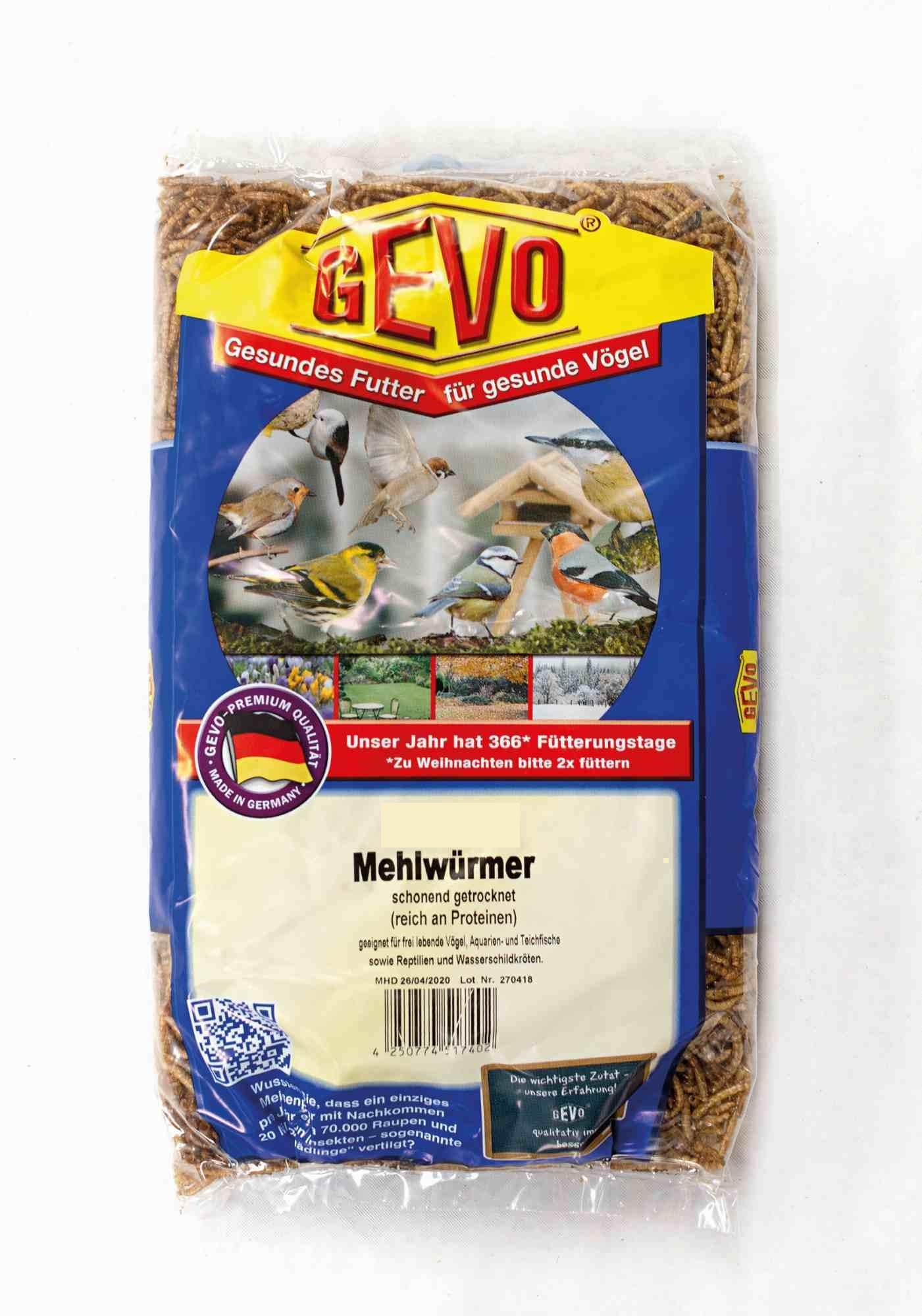 Gevo Mehlwürmer getrocknet 5 kg Für Brutzeit und Ganzjahresfütterung