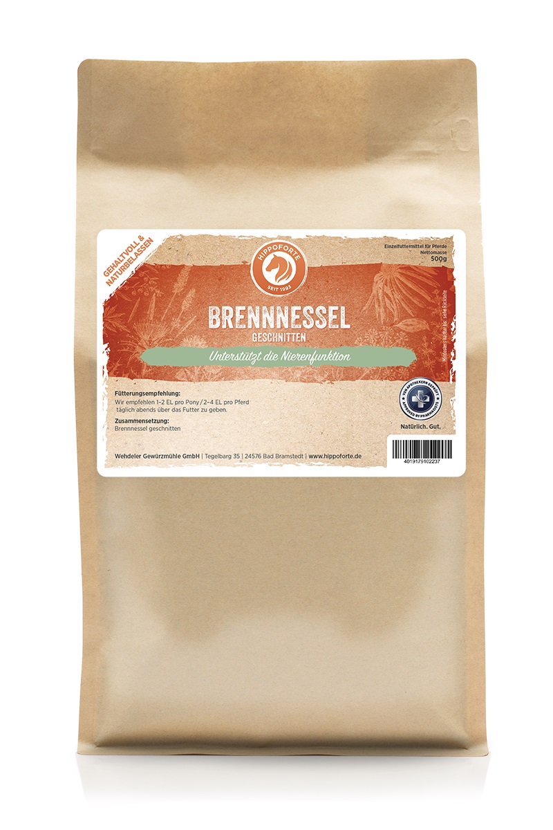 Hippoforte Brennnessel geschnitten 0,5kg 100 % Brennnessel