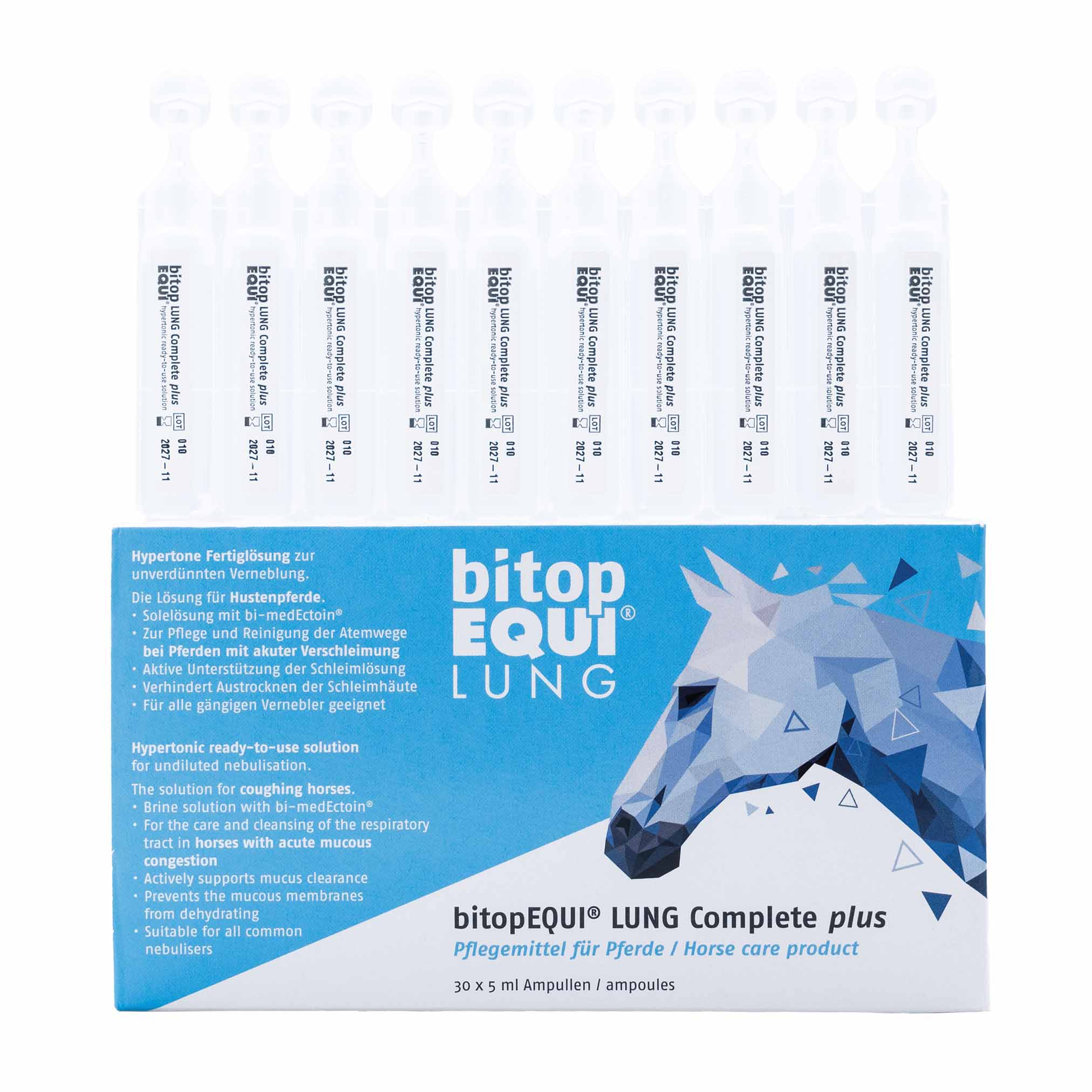 bitopEQUI Lung Complete plus 30 x 5 ml Hypertone Fertiglösung für stark verschleimte Pferde