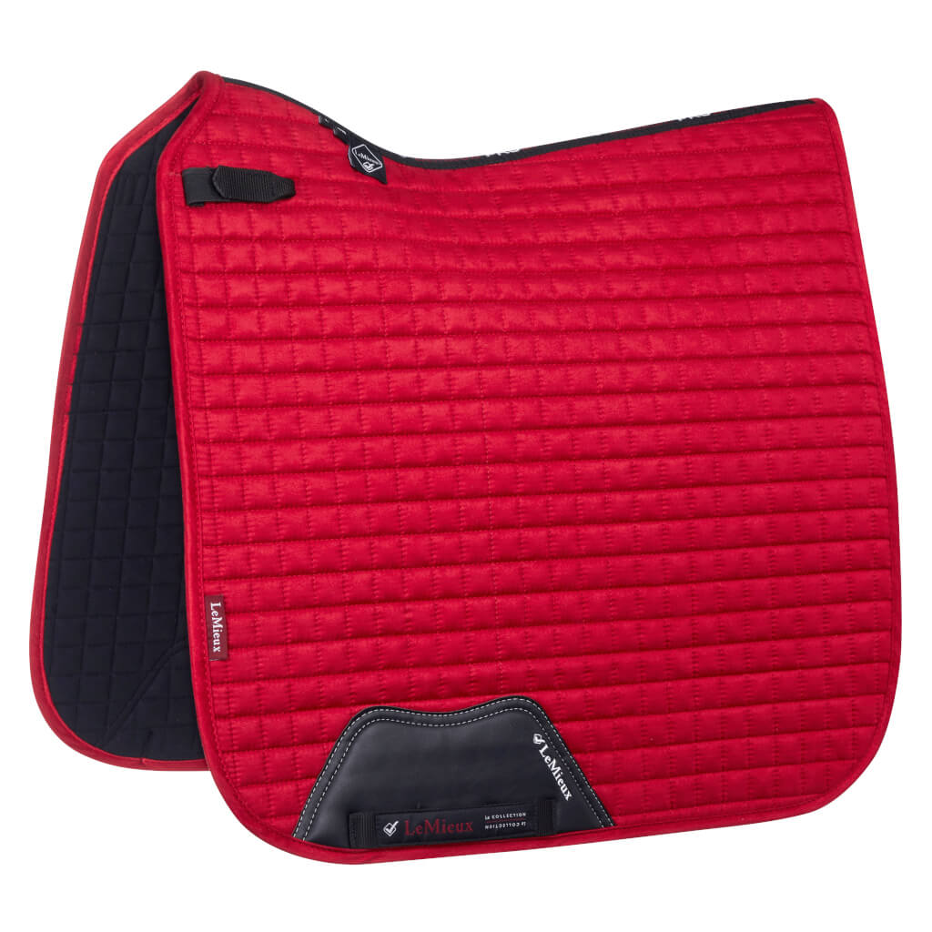 LeMieux Luxury Suede Dressurschabracke Chilli Red, Wb
