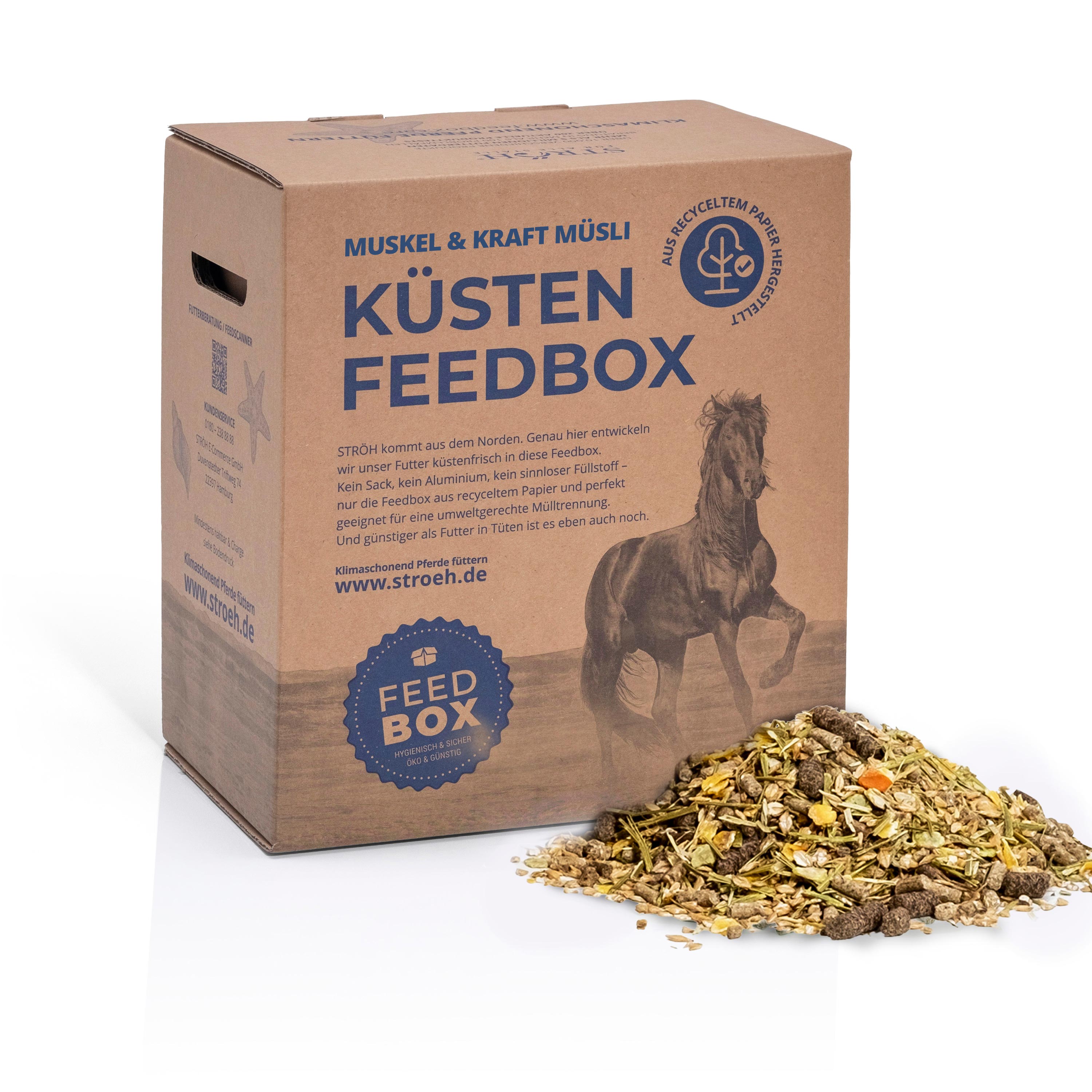 STRÖH Küsten Muskel & Kraft Müsli 22 kg Feedbox Pure Muskel Power