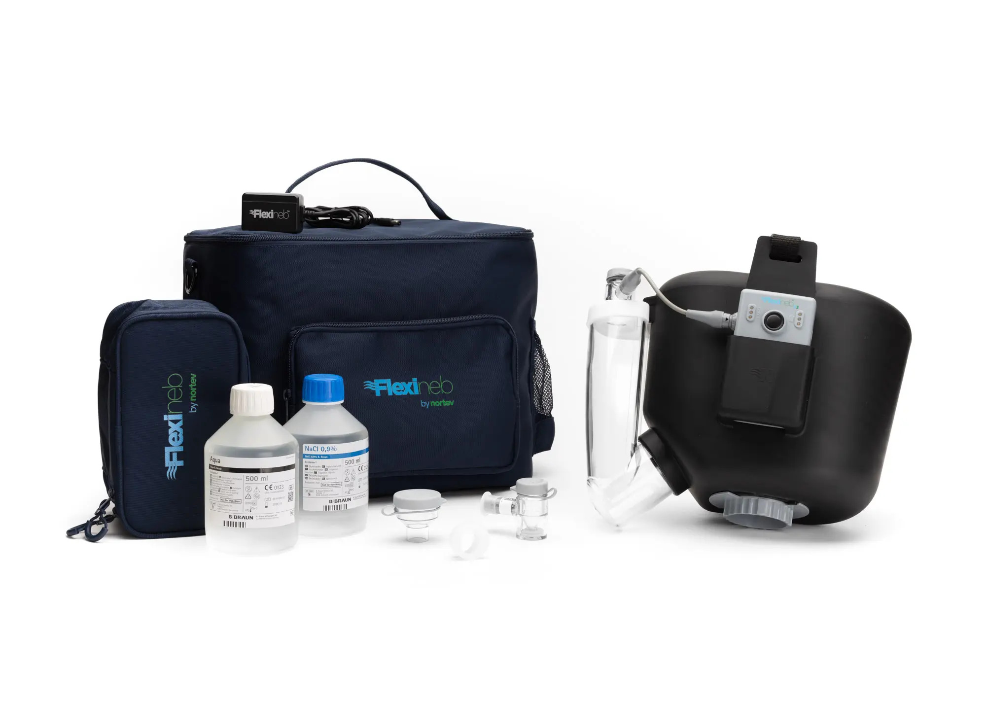 Flexineb E3 Inhalator Komplettset Standard Schwarz