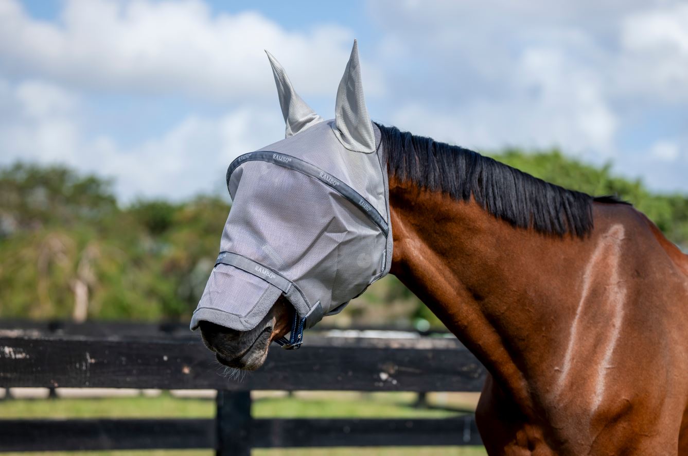 Horseware Fliegenmaske Rambo Silver/Titanium Grey & Silver/ Wb