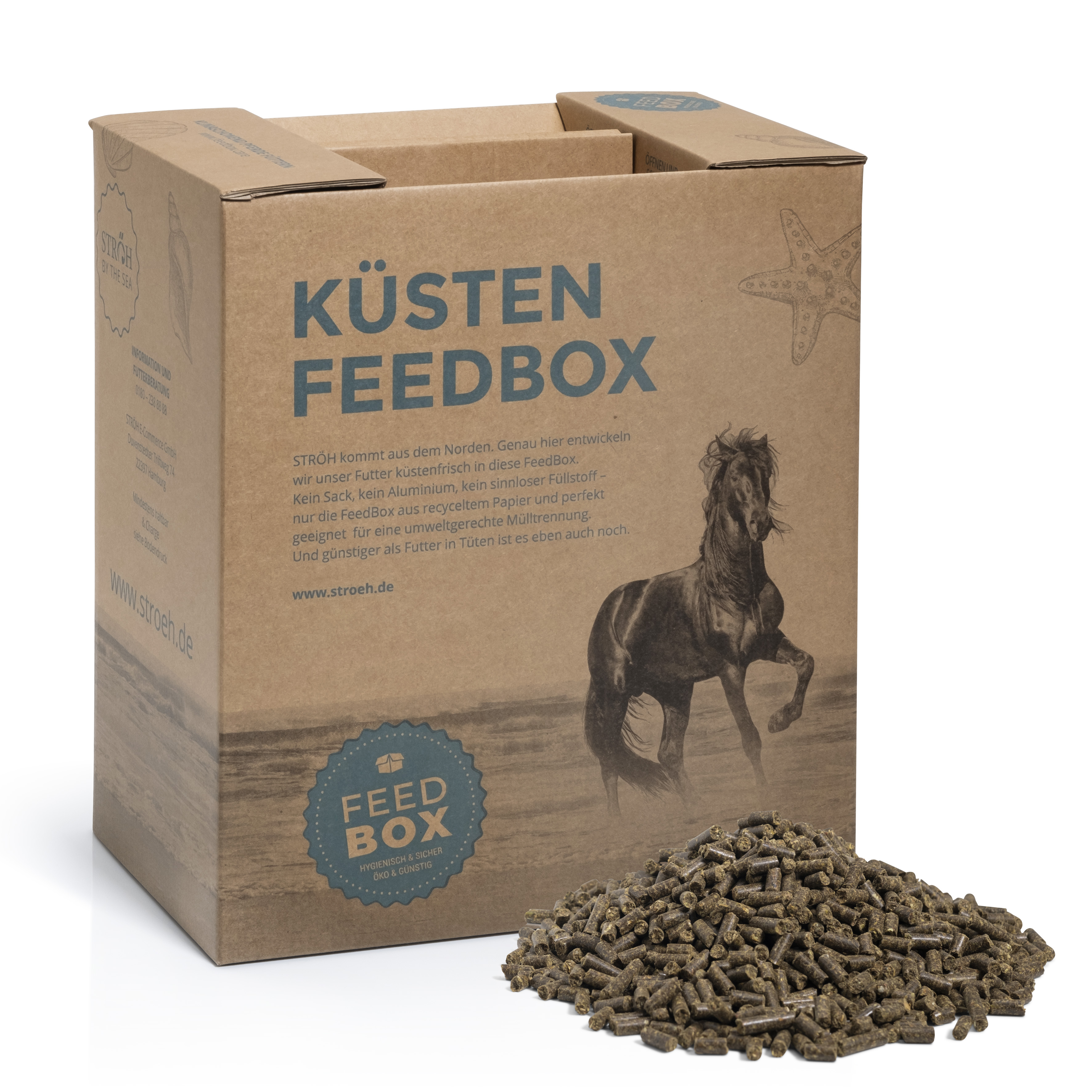 STRÖH Rehe-Mineral 12kg Feedbox Mineralstoffkomplex für Pferde mit besonderem Bedarf