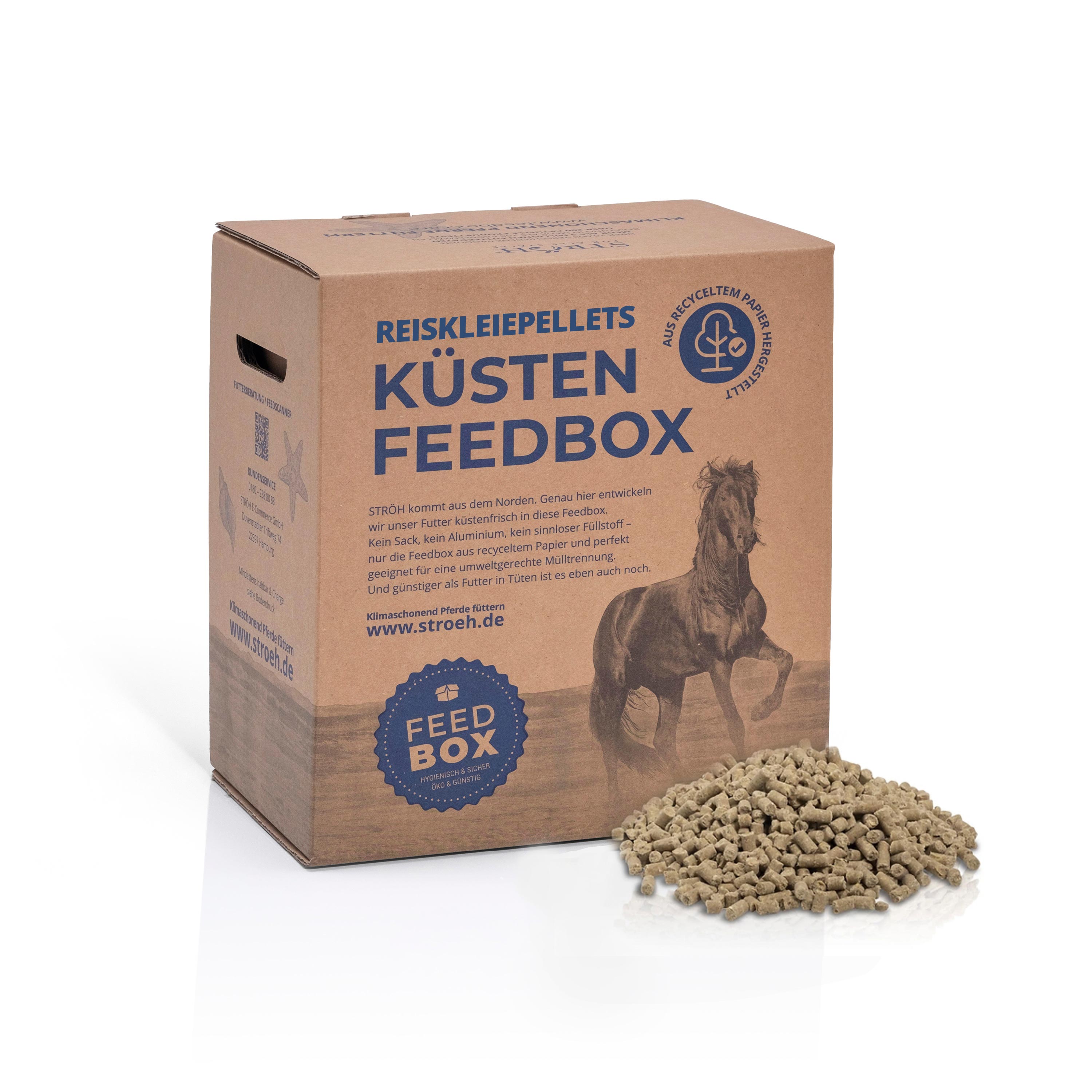 STRÖH Reiskleiepellets 30kg Feedbox Effizienter Energielieferant