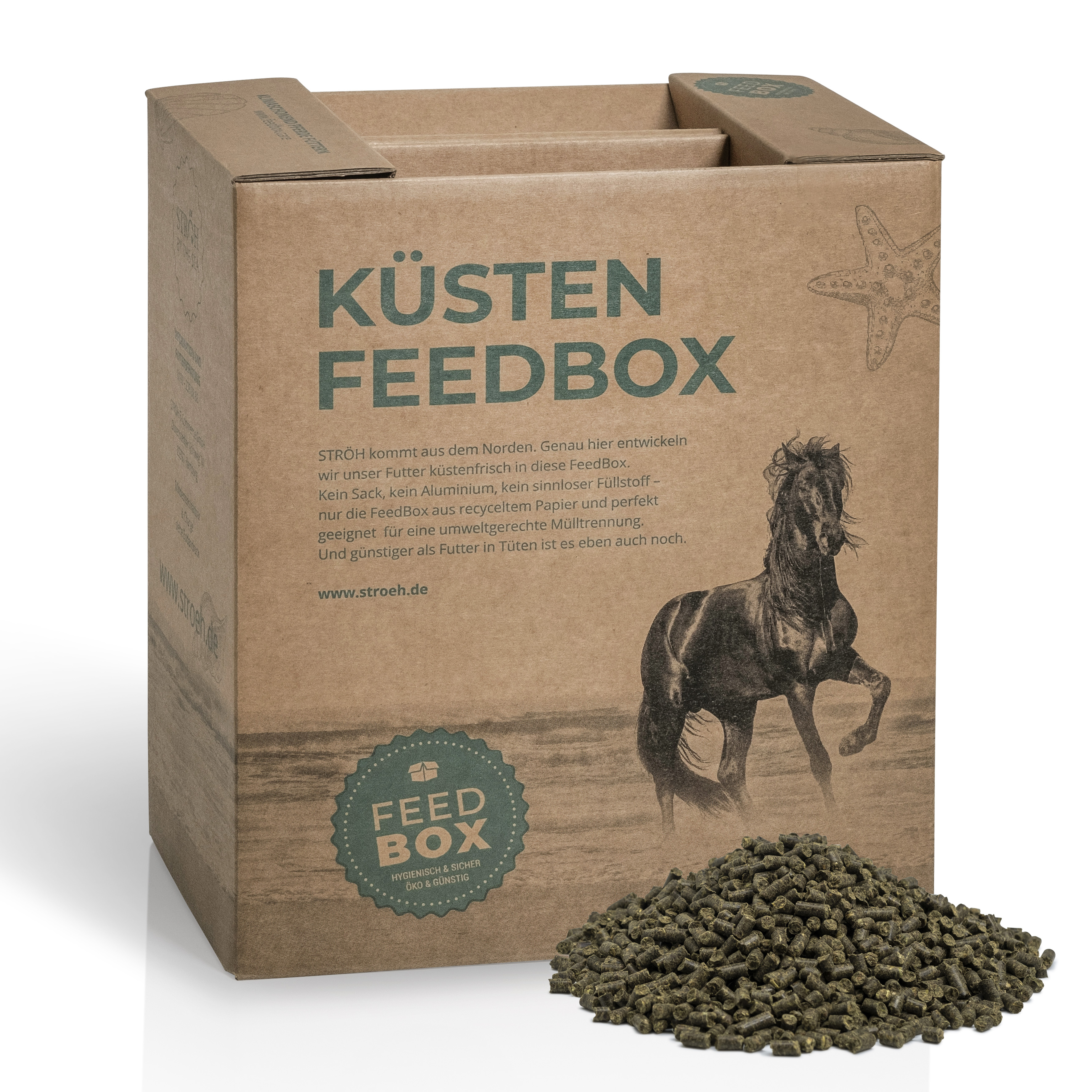 STRÖH Relax Kräuterpellets Feedbox 3kg Mit Baldrian & Magnesium