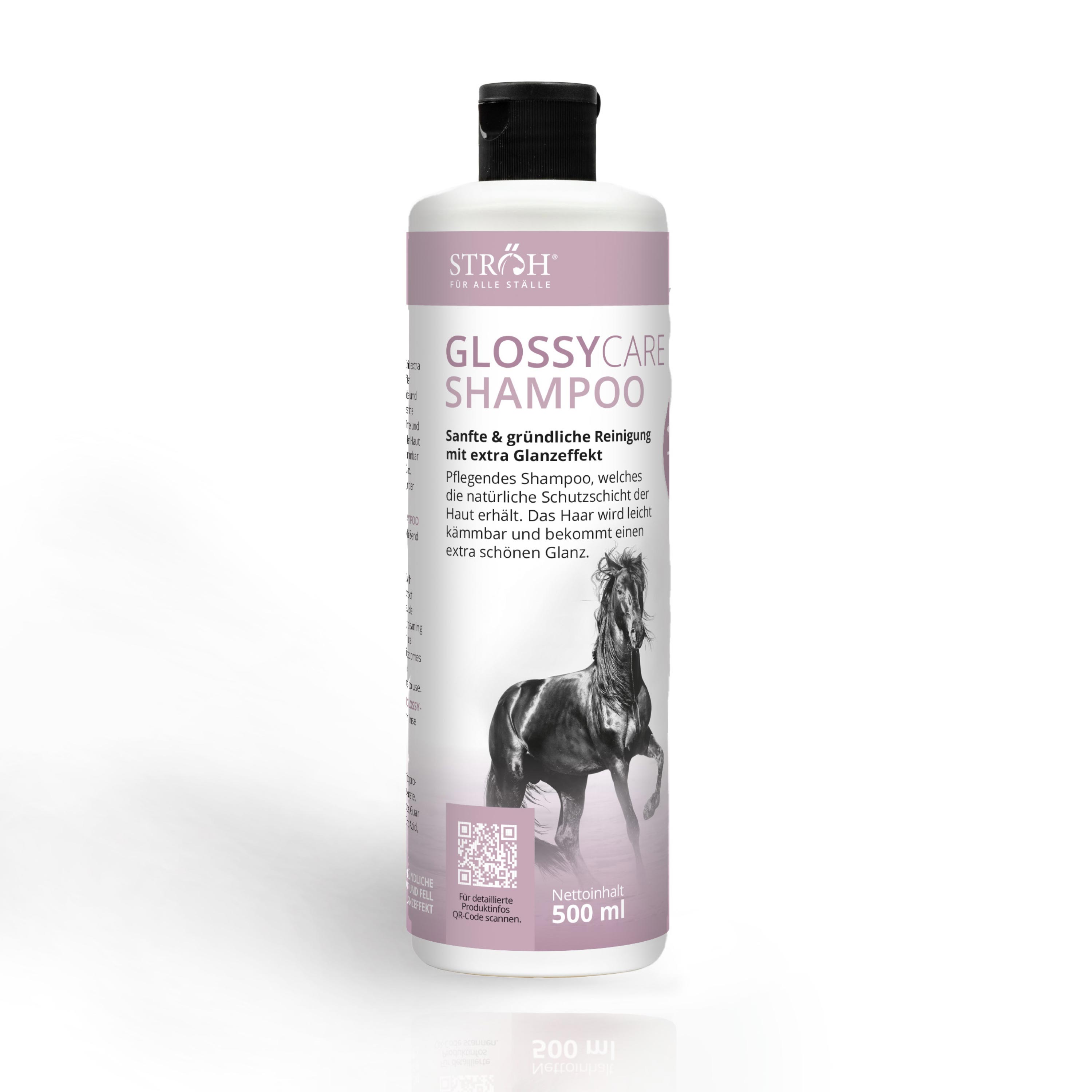 STRÖH GlossyCare Shampoo 500 ml Pflege-Glanz-Shampoo für Dein Pferd