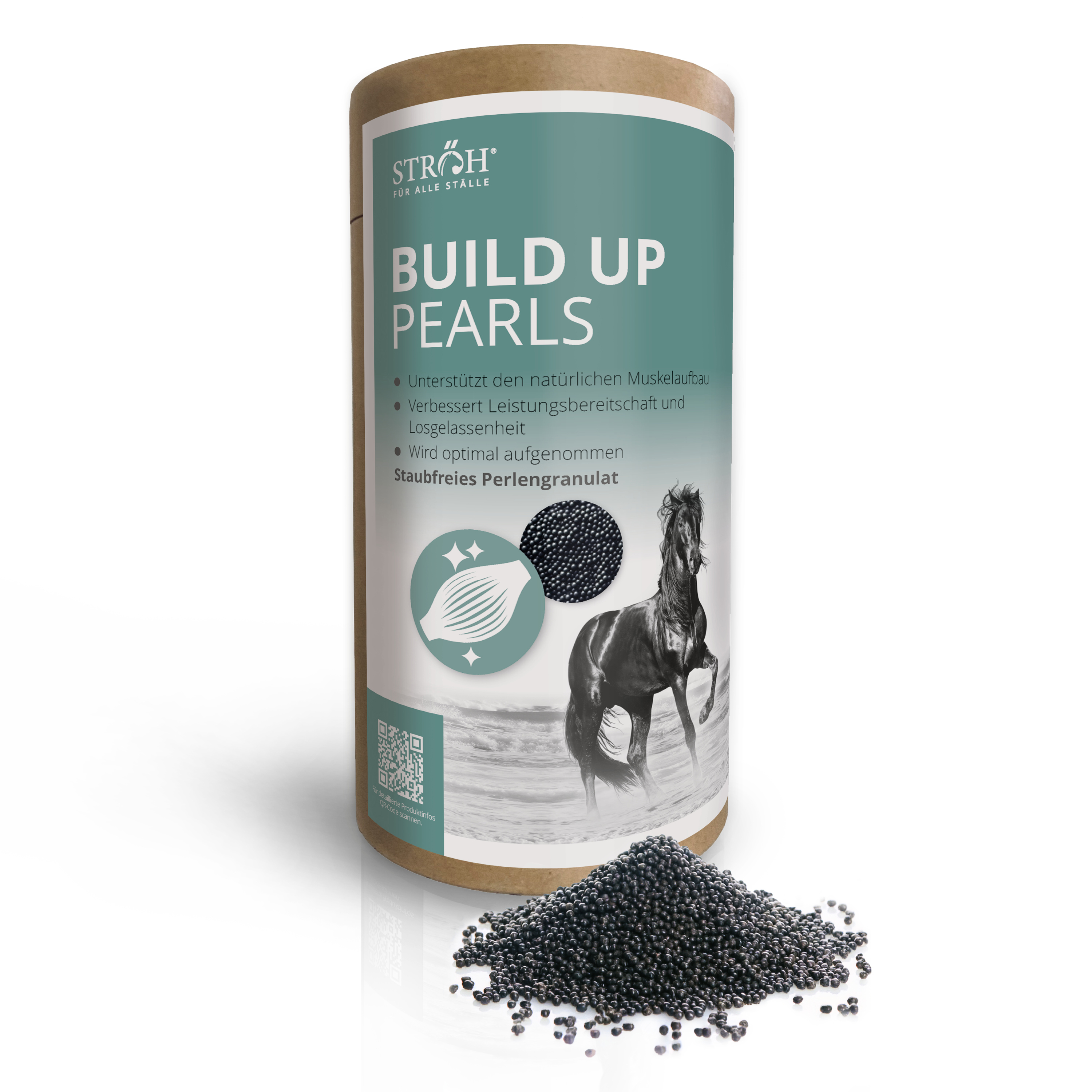 STRÖH Build Up Pearls 1,4 kg Feedbox Dose Für Muskelaufbau & Losgelassenheit