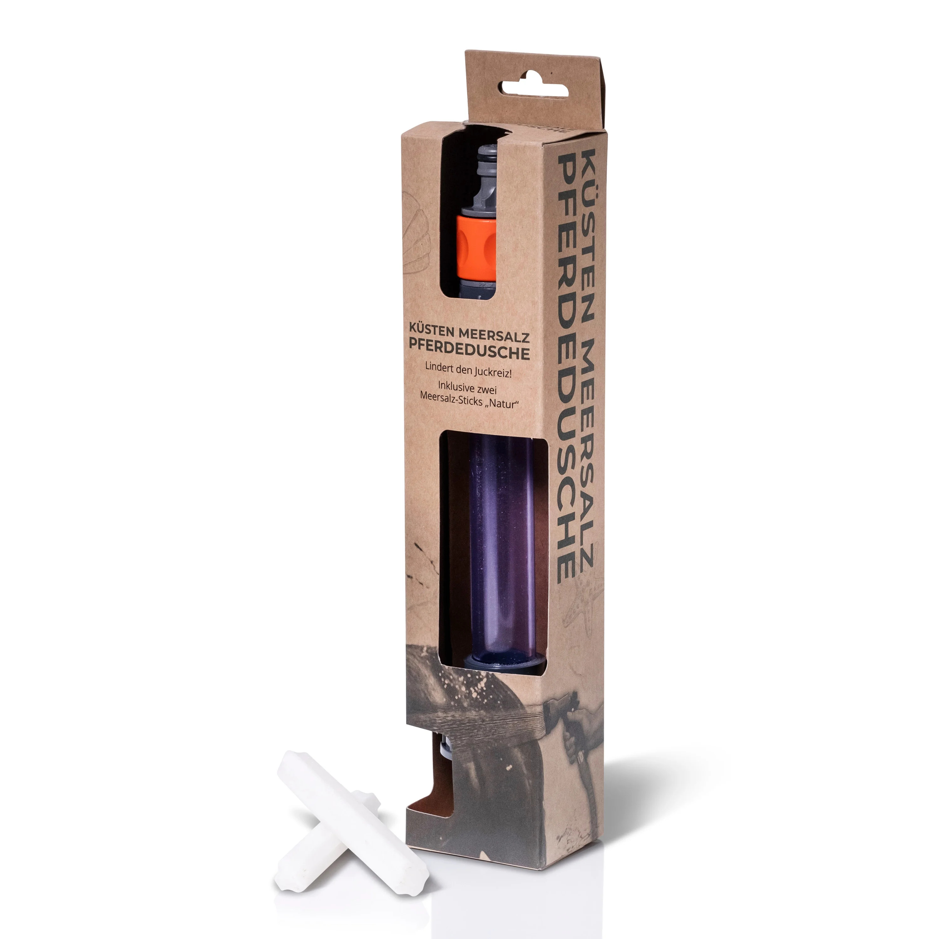 STRÖH Küsten Meersalz Pferdedusche Die Dusche gegen Hautjucken / Inklusive 2 Showersticks Natur