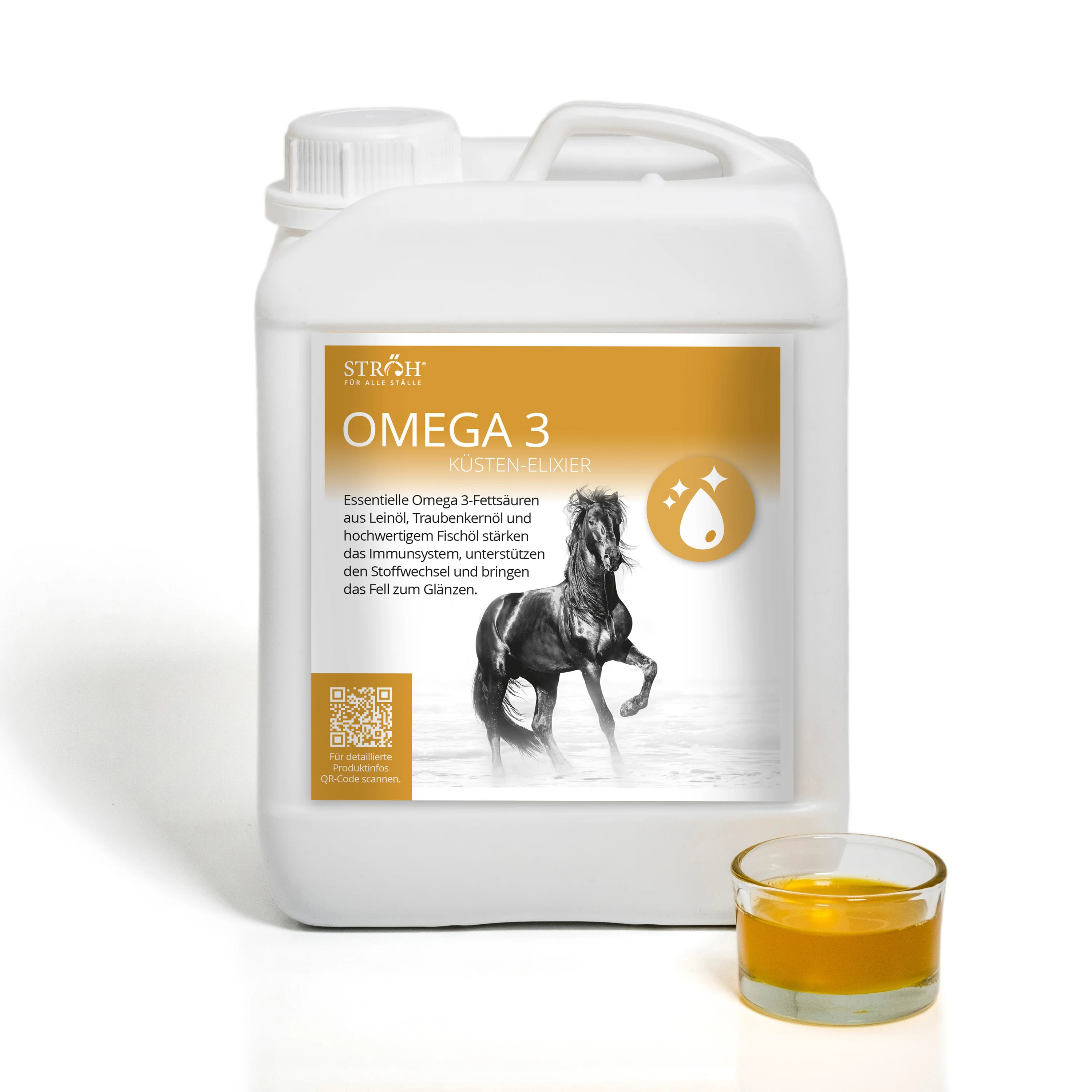 STRÖH Omega 3 - 5 L Kanister Für Stoffwechsel, Immunsystem und Fellglanz