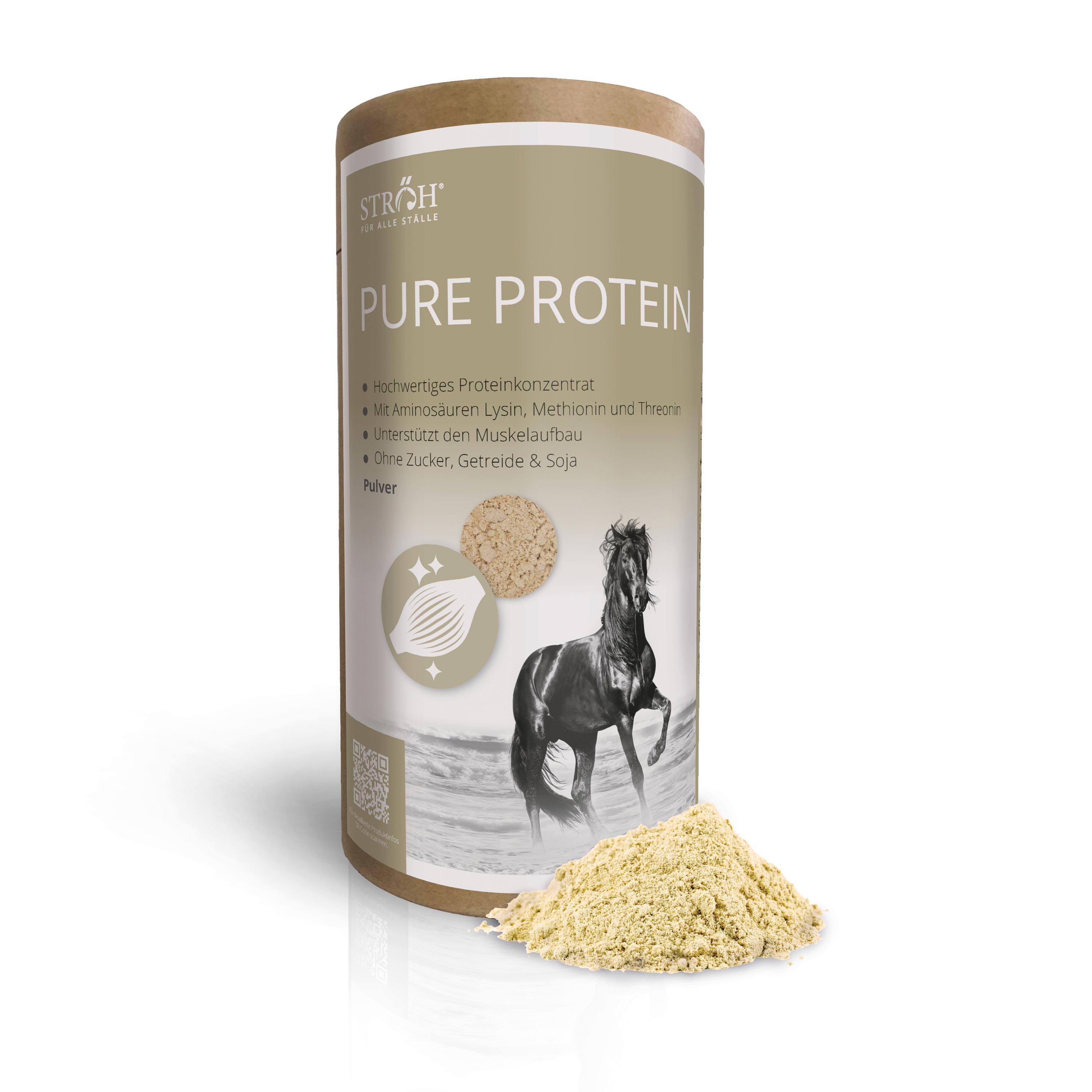 STRÖH Pure Protein 1kg Feedbox Dose Ergänzungsfutter für den Muskelaufbau
