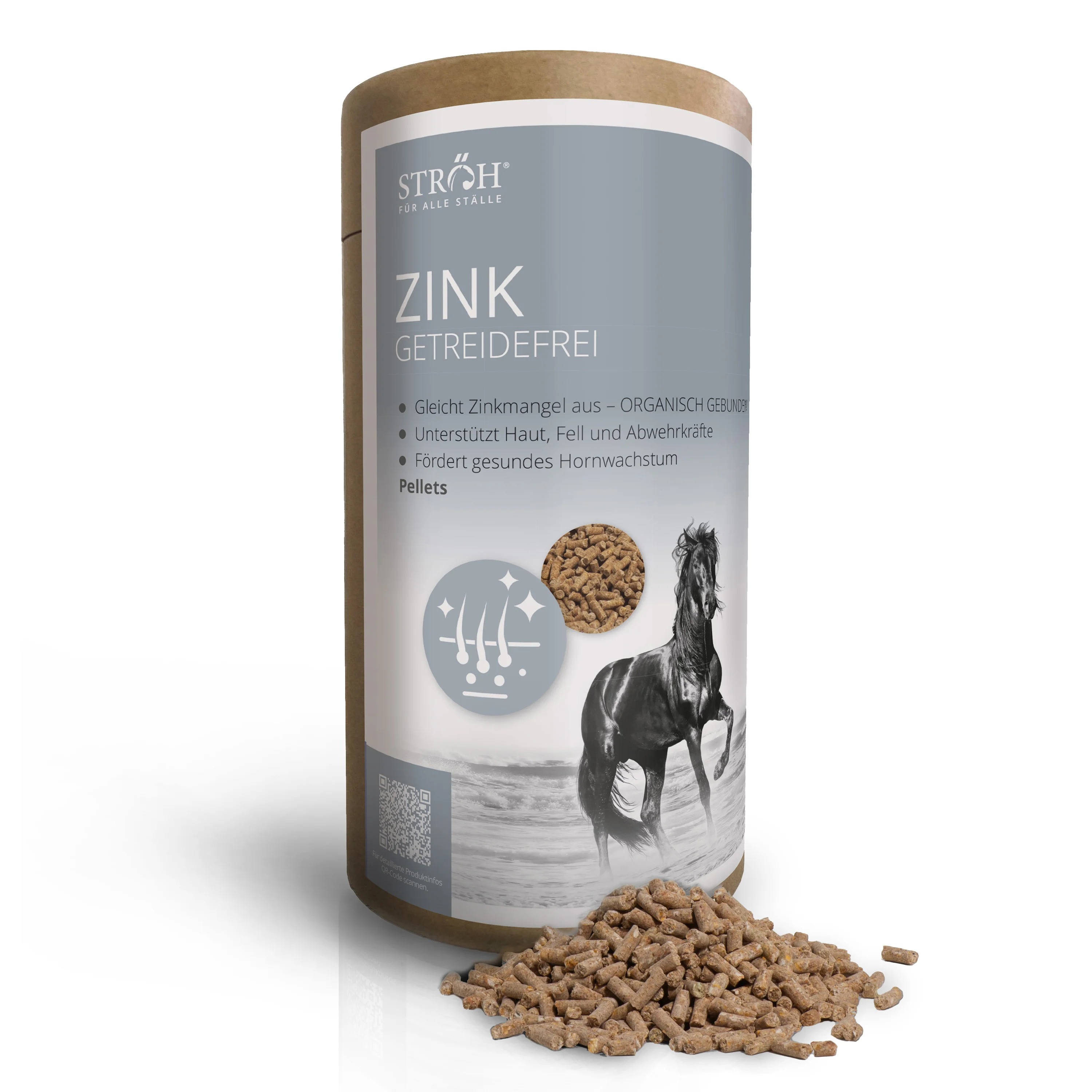 STRÖH Zink 1,4 kg Feedbox Dose Getreidefrei - für Huf, Fell und Immunsystem