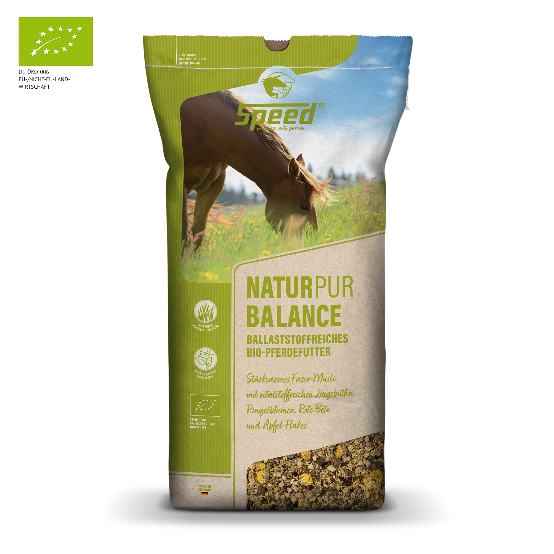 Speed NaturPUR Balance 20kg Ballaststoffreiches Bio-Pferdefutter