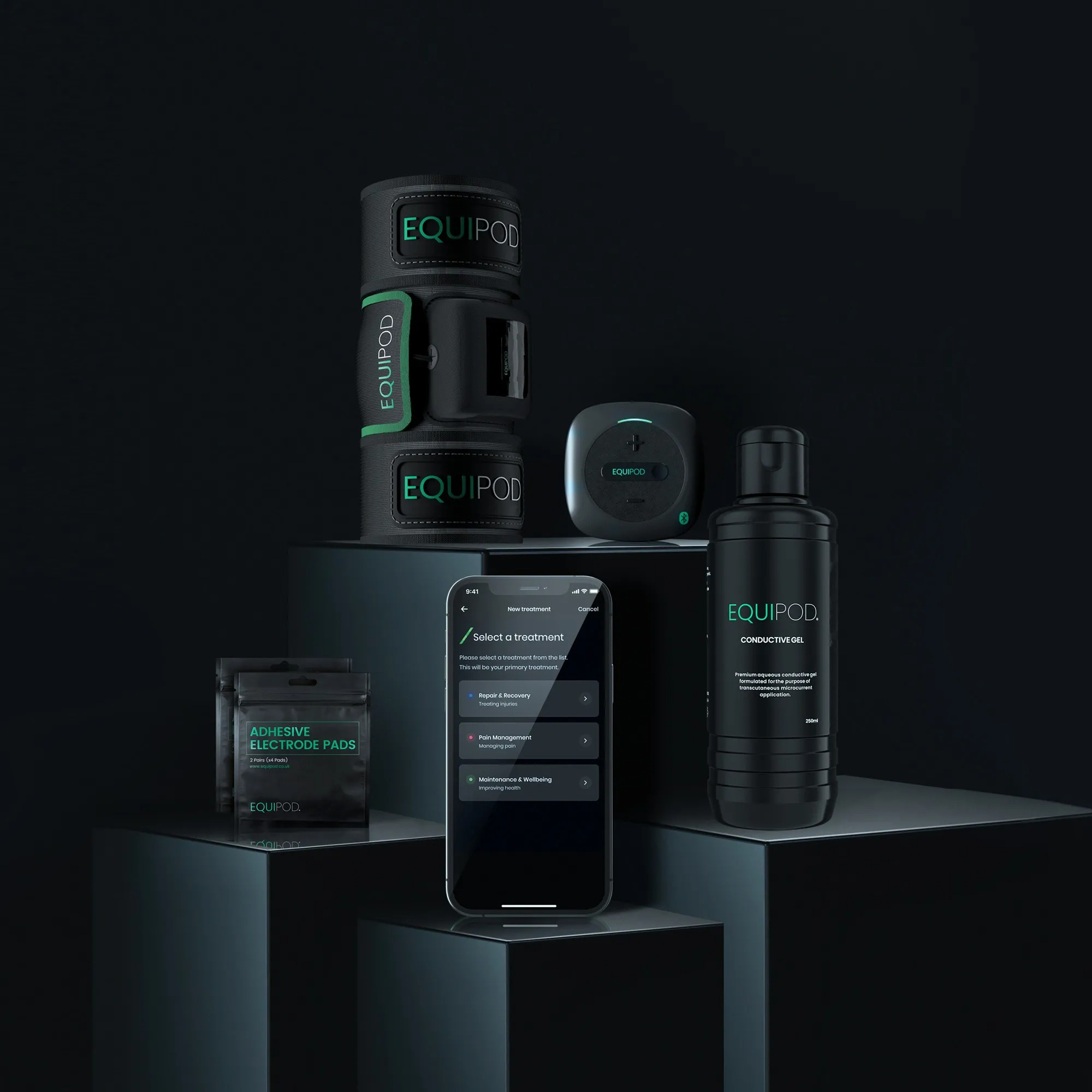 EquiPod Starter Kit 3er Bundle Mikrostromtherapie für die Pferdegesundheit