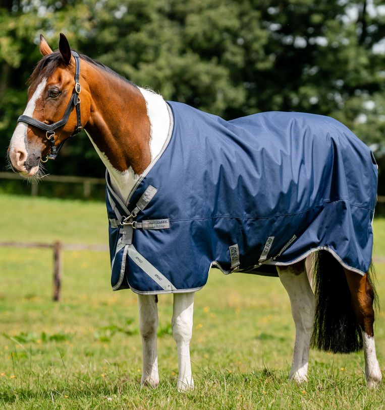 Horseware Amigo 1200D Turnout 100g Navy/Titanium Grey & Silver, 130 cm