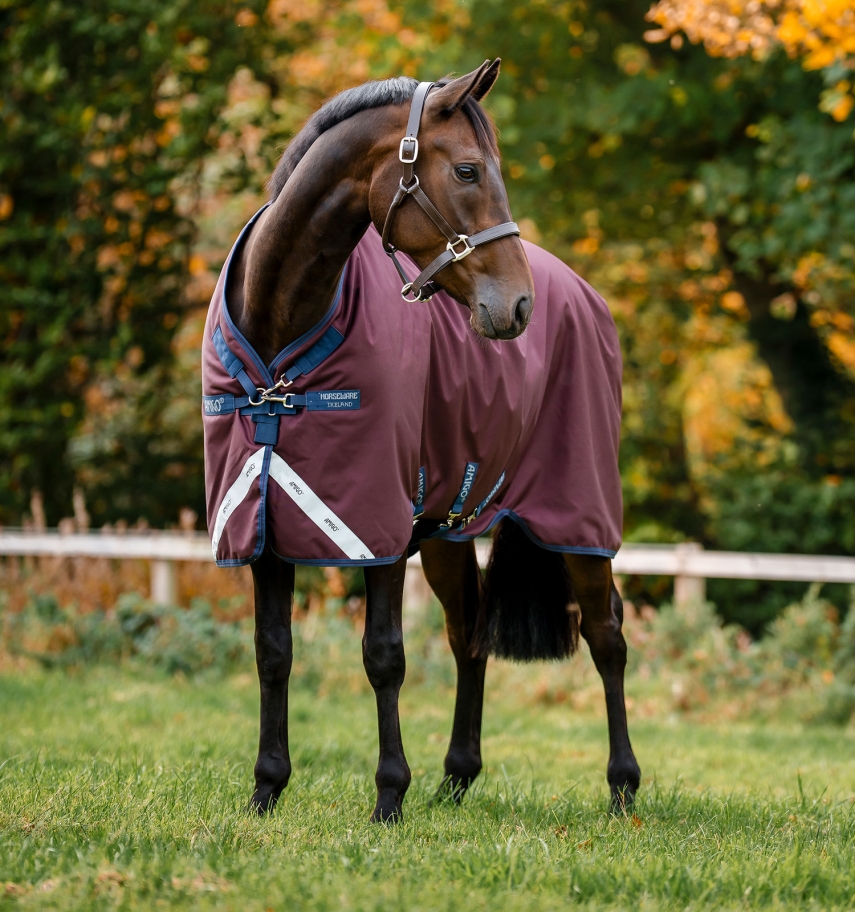 Horseware Amigo 1200D Weidedecke 100g Burgundy/Navy & Titanium Grey, Gr. 130 cm