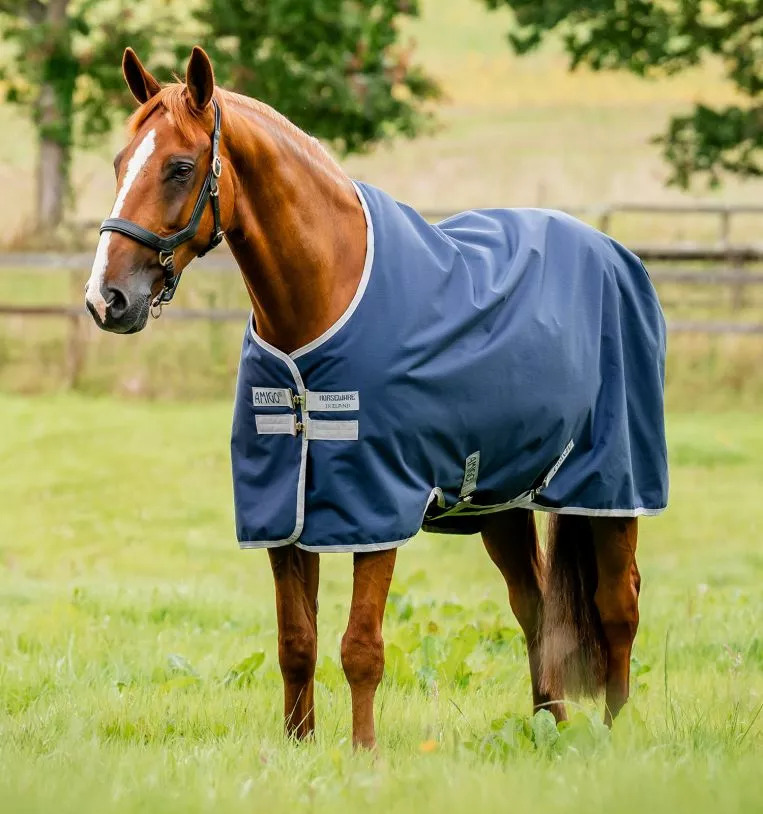 Horseware Amigo 200g Ripstop 900D Turnout Navy/Titanium Grey, 160 cm (7'0")